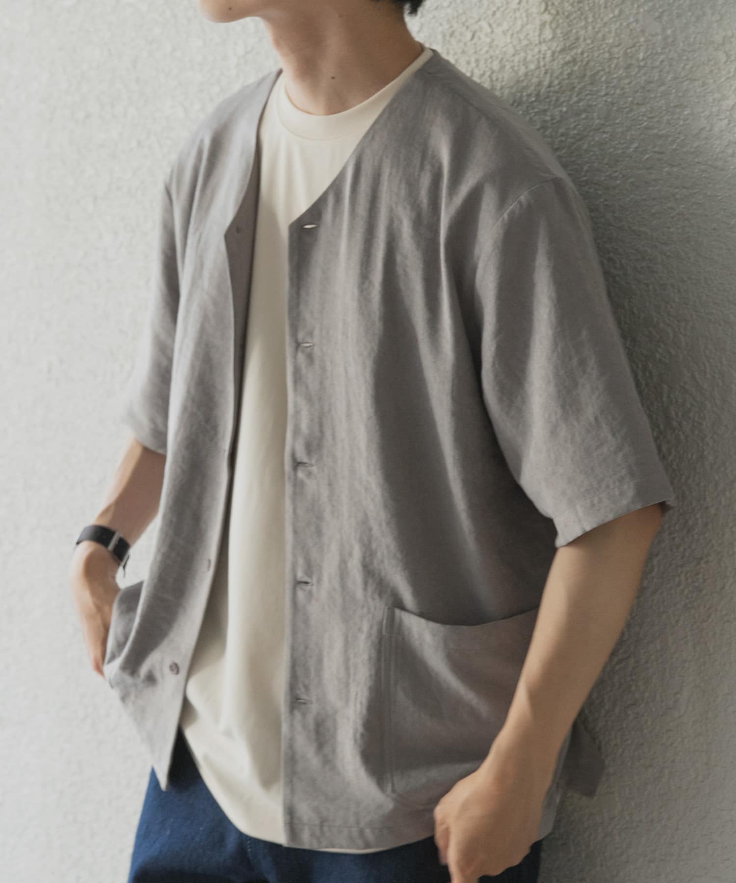 F.S. Vネック半袖シャツ