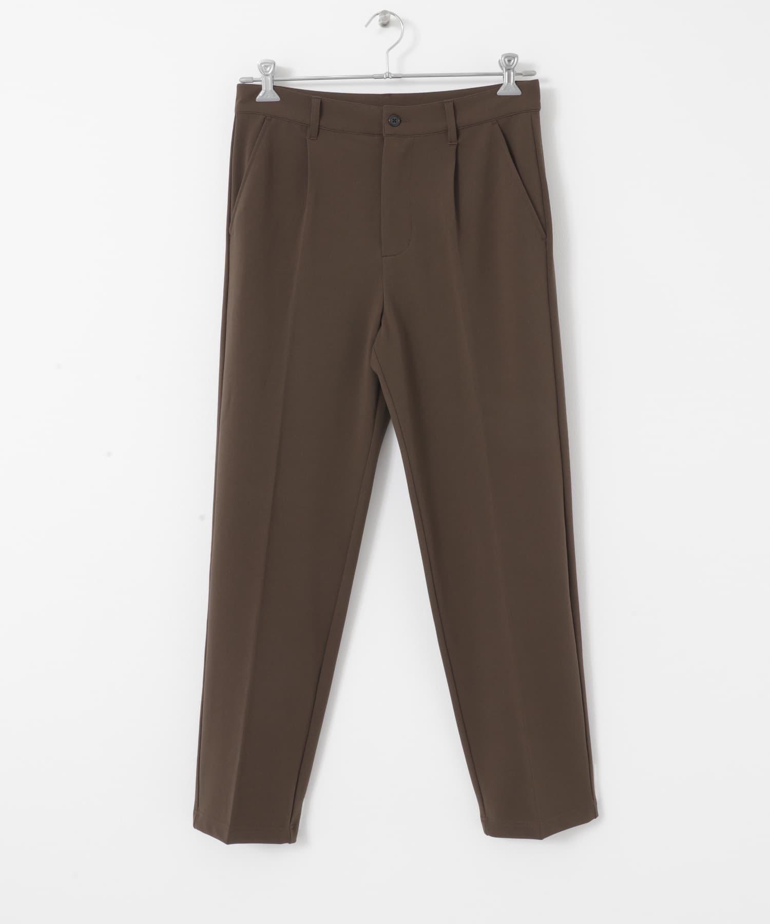 1-tuck スリムフィットスラックス D.BRN M