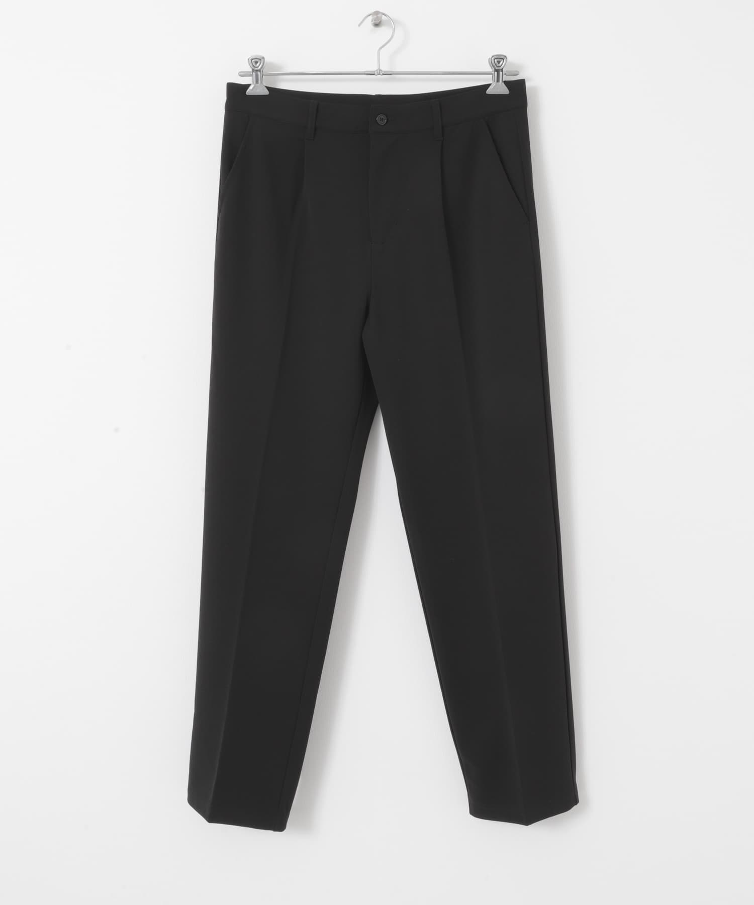 1-tuck スリムフィットスラックス BLK M