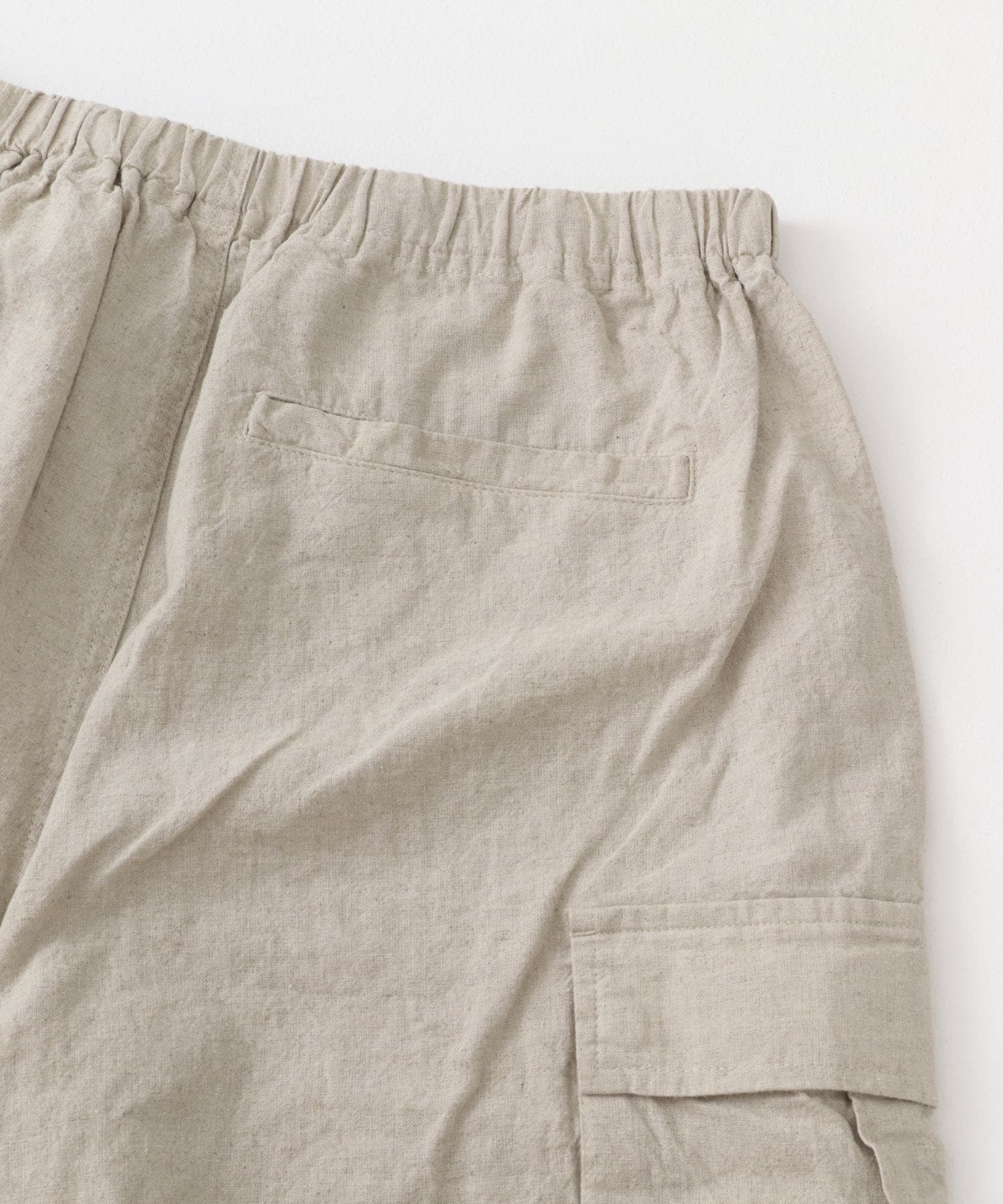 『セットアップ対応』天然素材リネンコットンイージーカーゴショーツ IVO M