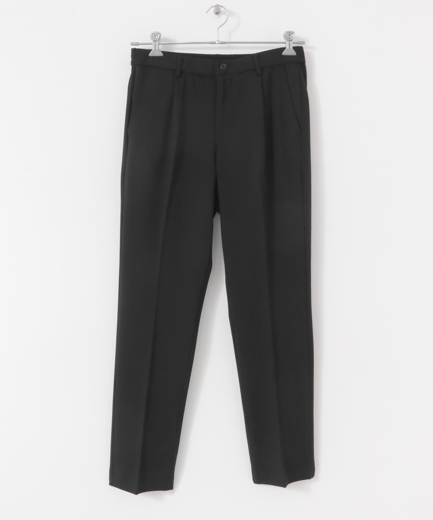 梨地ジャガードピンタックパンツ BLK M