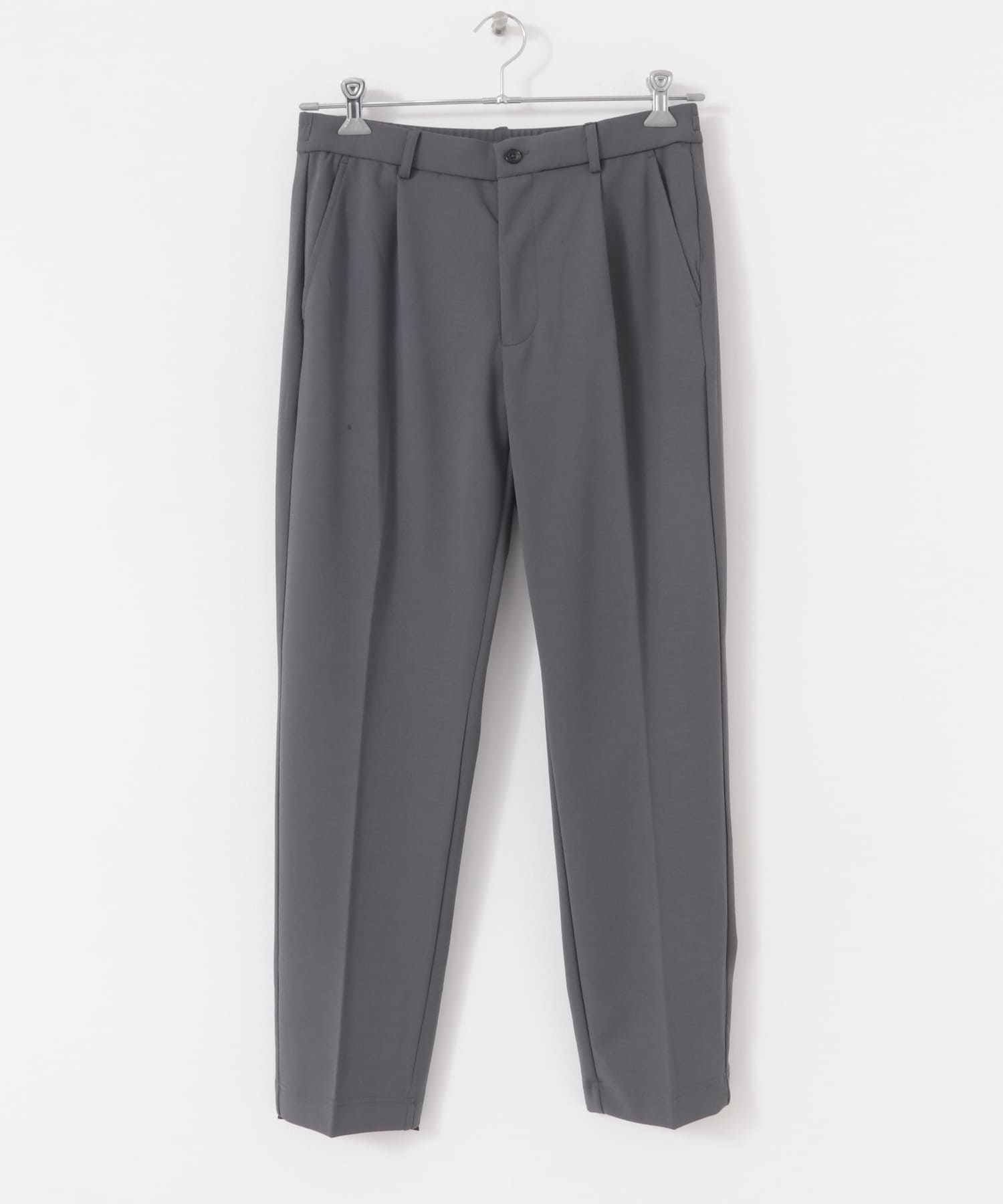 梨地ジャガードピンタックパンツ GRY M
