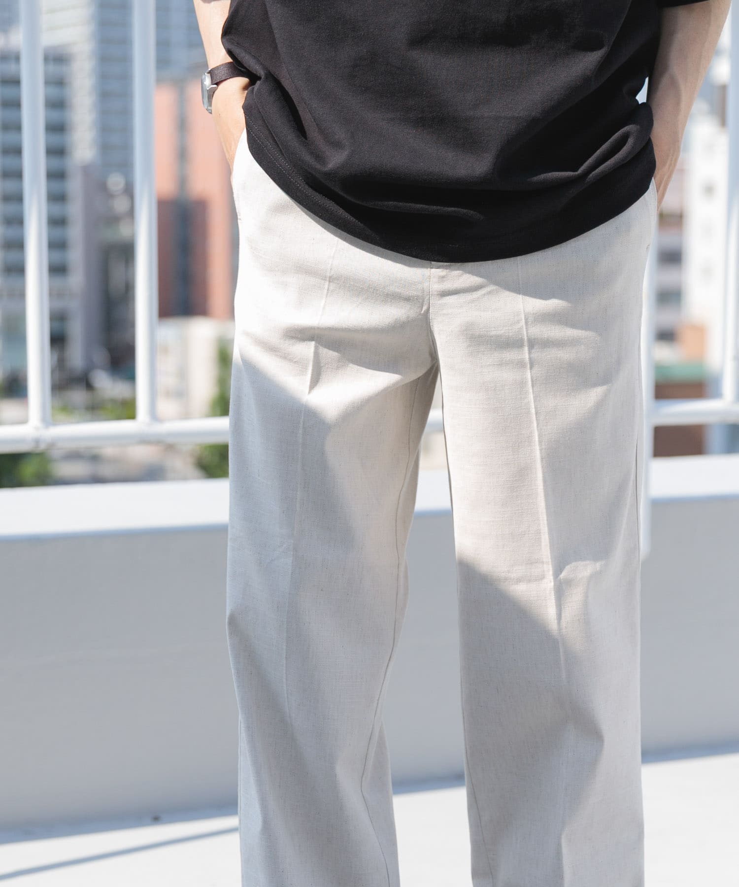 『セットアップ対応』Linen Blend Trousers IVO M