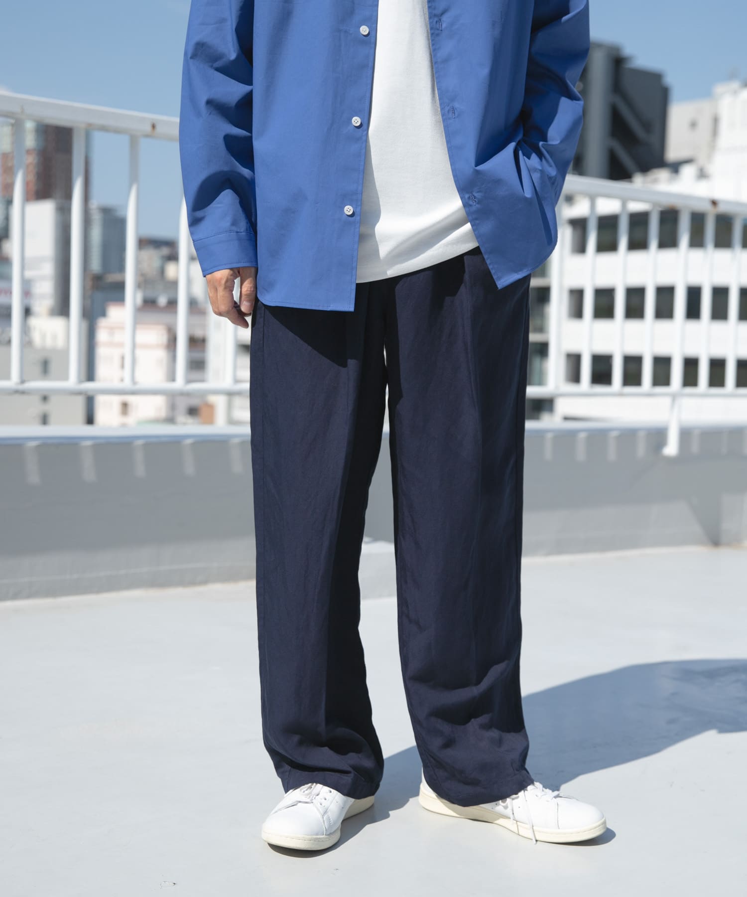 Linen Blend Tapered Pants