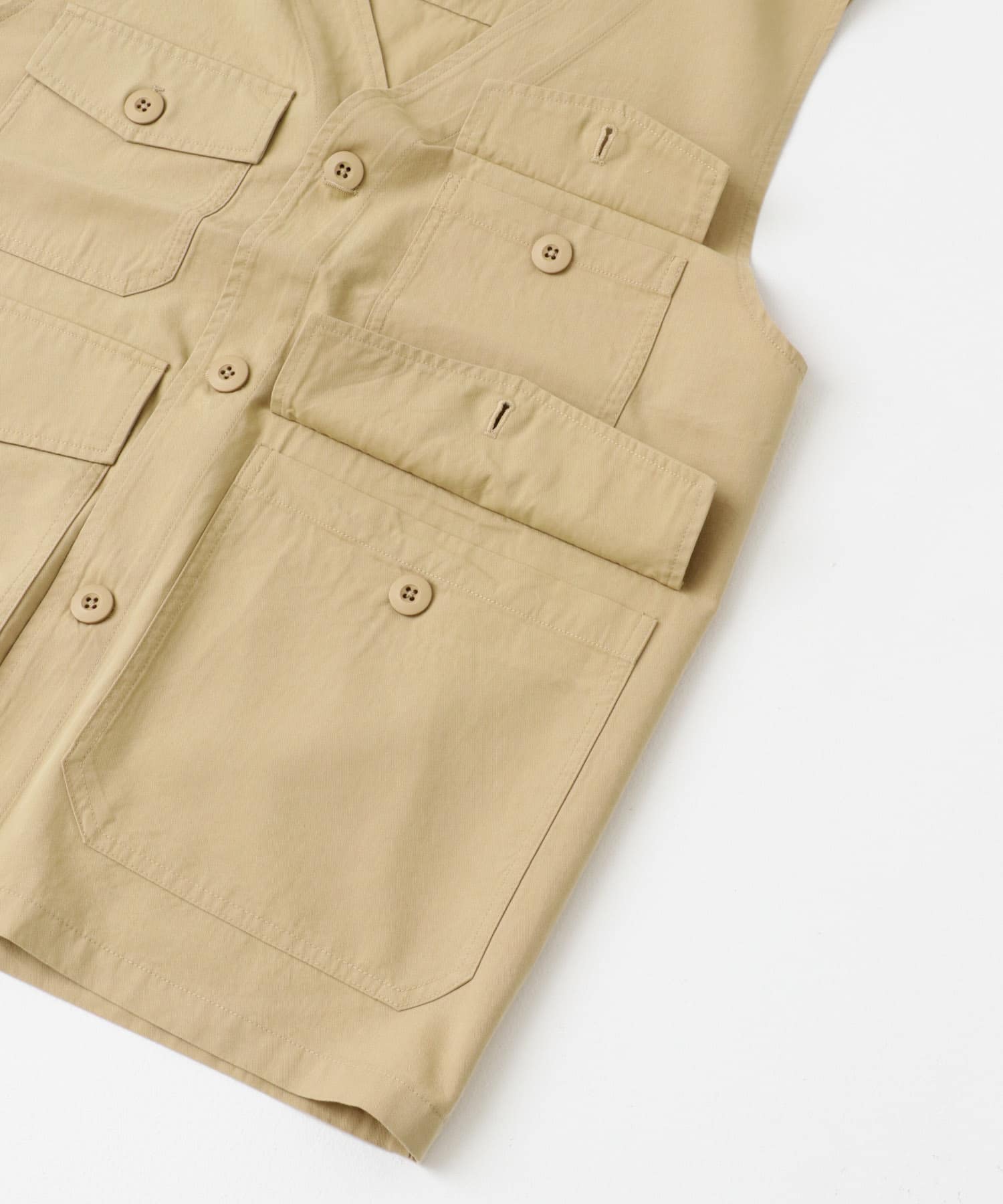 マルチポケットVネックベスト BEG M