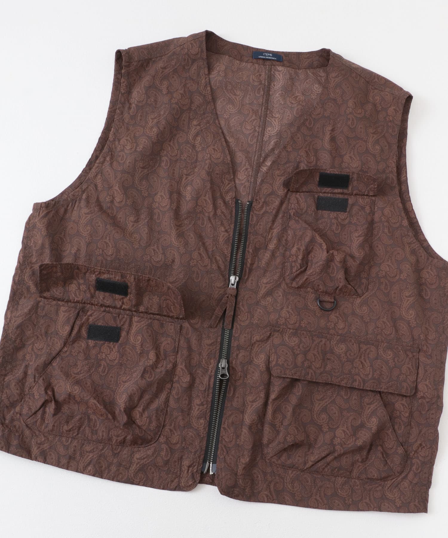 『セットアップ対応』Nylon Paisley Vest BRN M