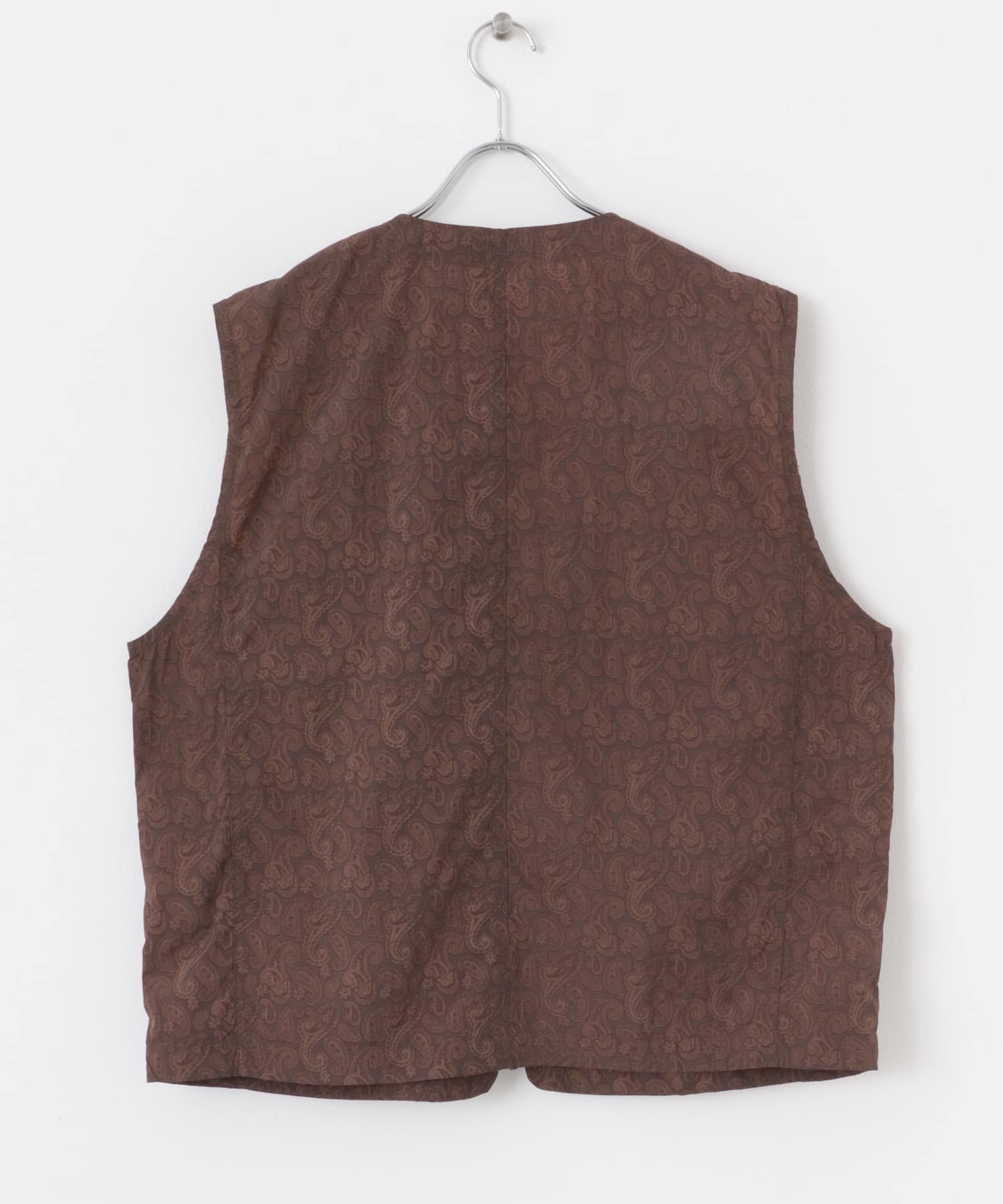 『セットアップ対応』Nylon Paisley Vest BRN M