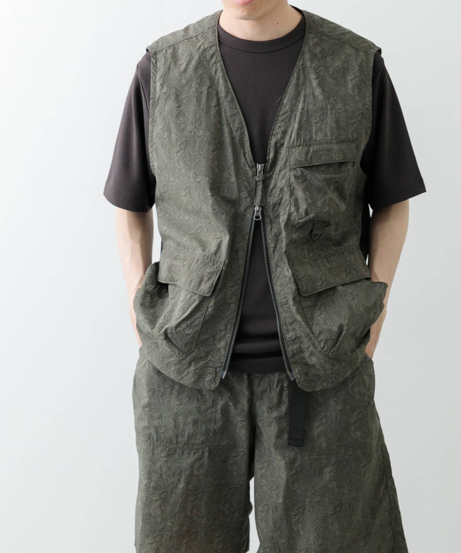 『セットアップ対応』Nylon Paisley Vest