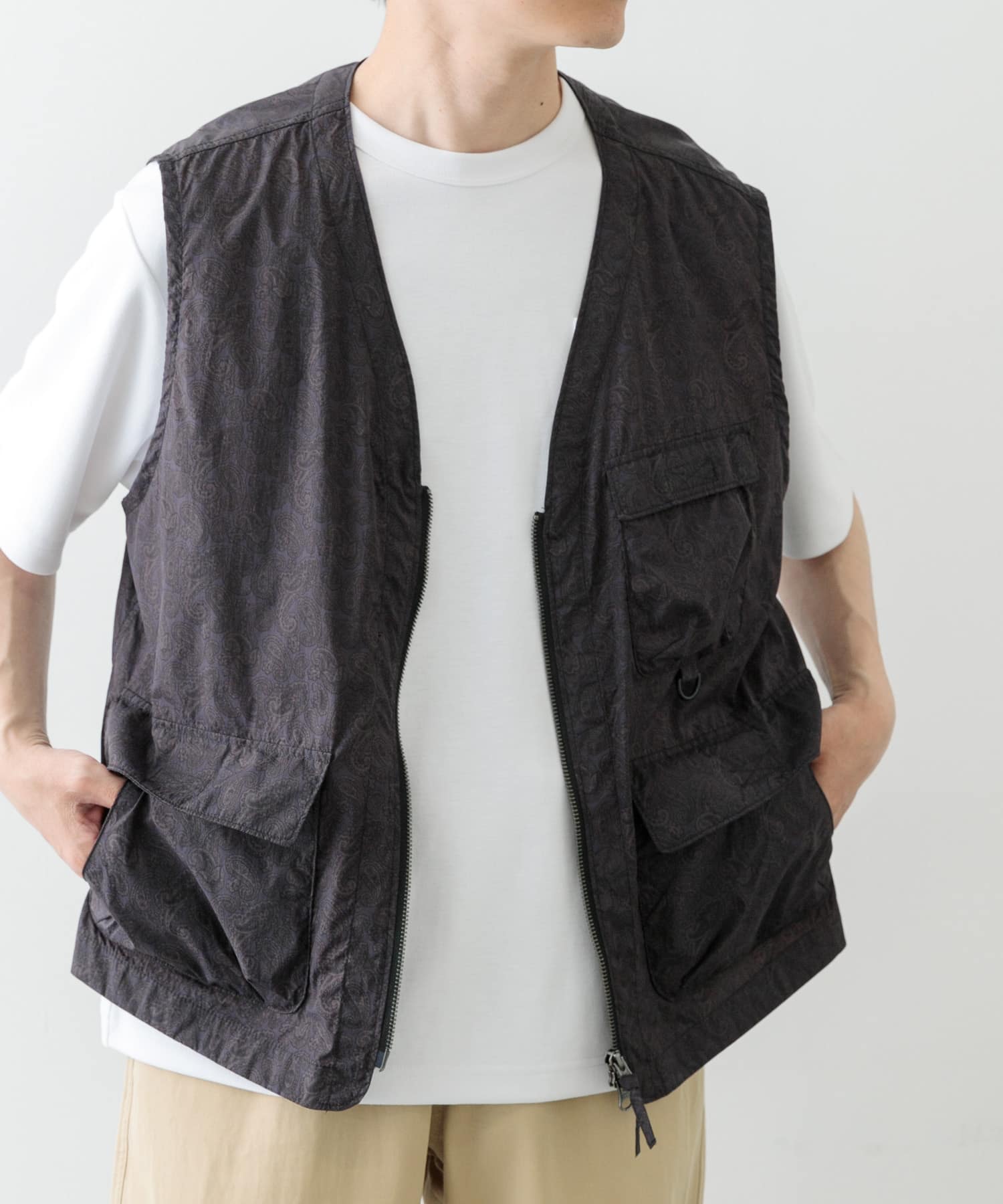 『セットアップ対応』Nylon Paisley Vest
