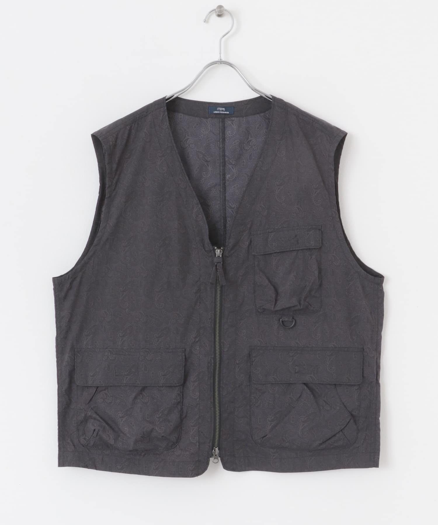 『セットアップ対応』Nylon Paisley Vest BLK M