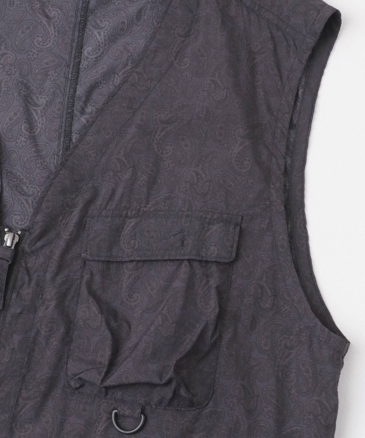 『セットアップ対応』Nylon Paisley Vest BLK M