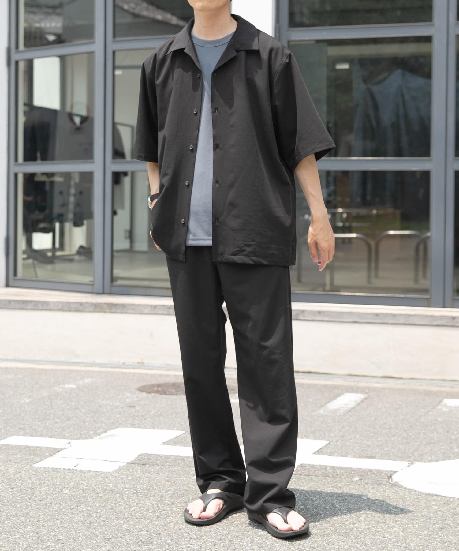 TRオープンカラーシャツ+パンツSET