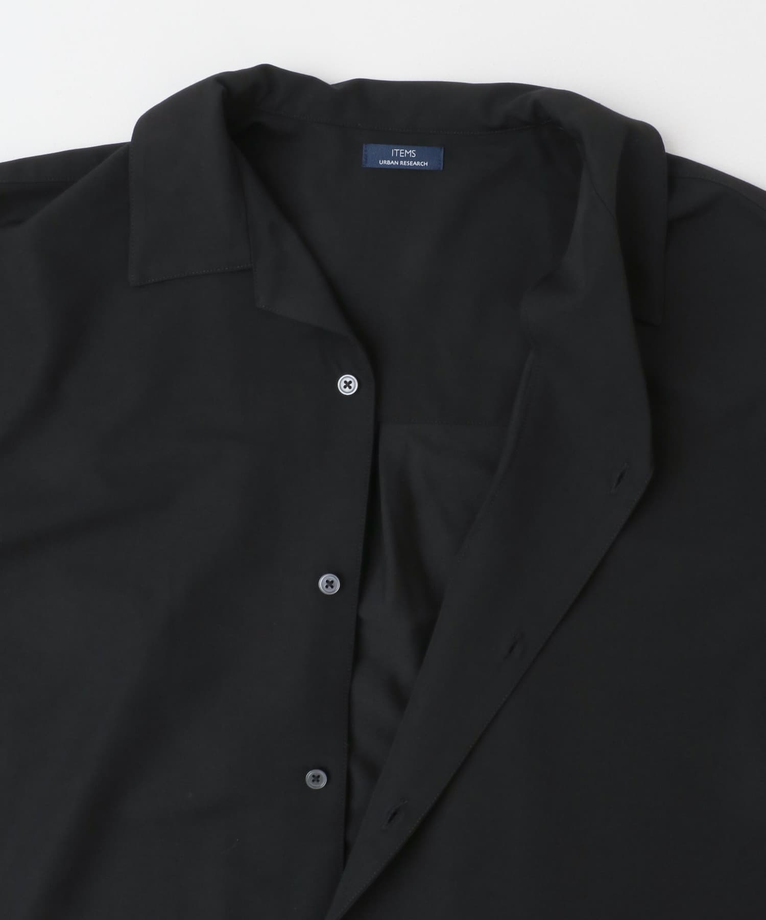 TRオープンカラーシャツ+パンツSET BLK S