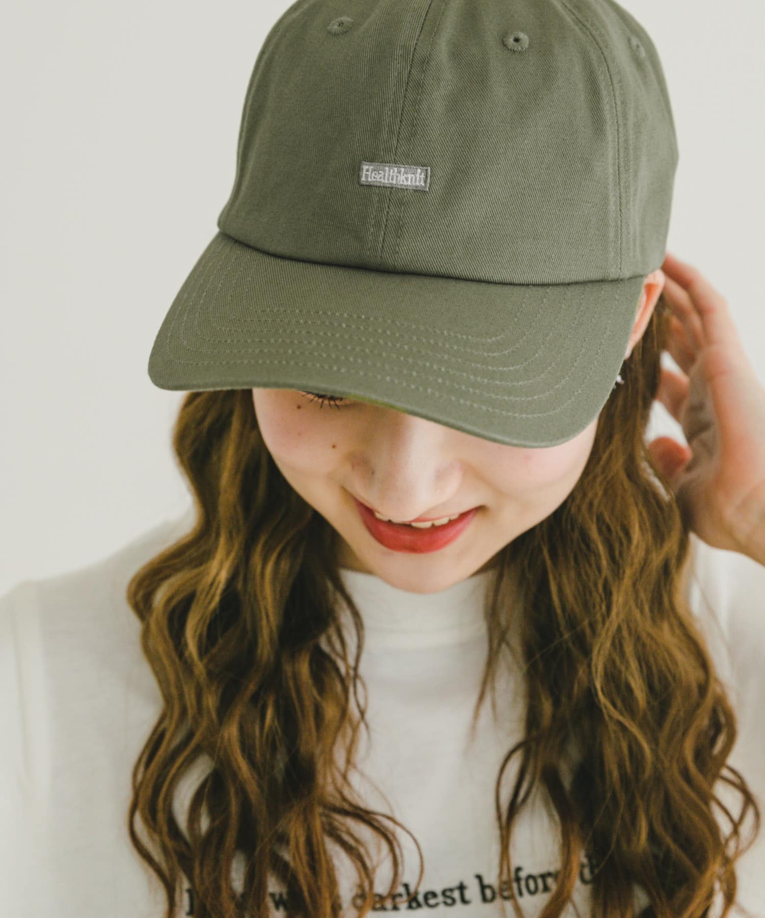 Healthknit　ワンポイント刺繍CAP KHK -