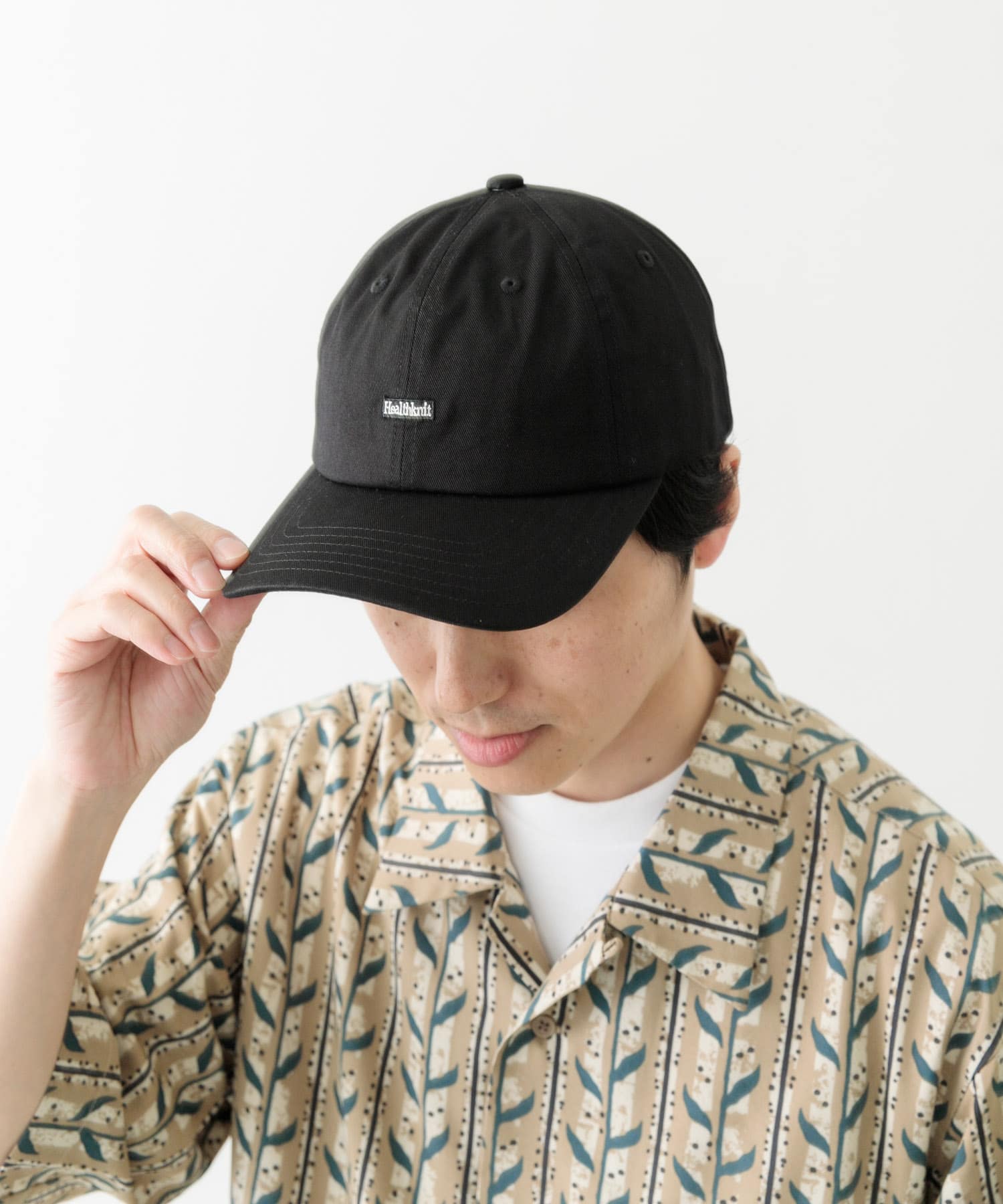 Healthknit　ワンポイント刺繍CAP BLK -