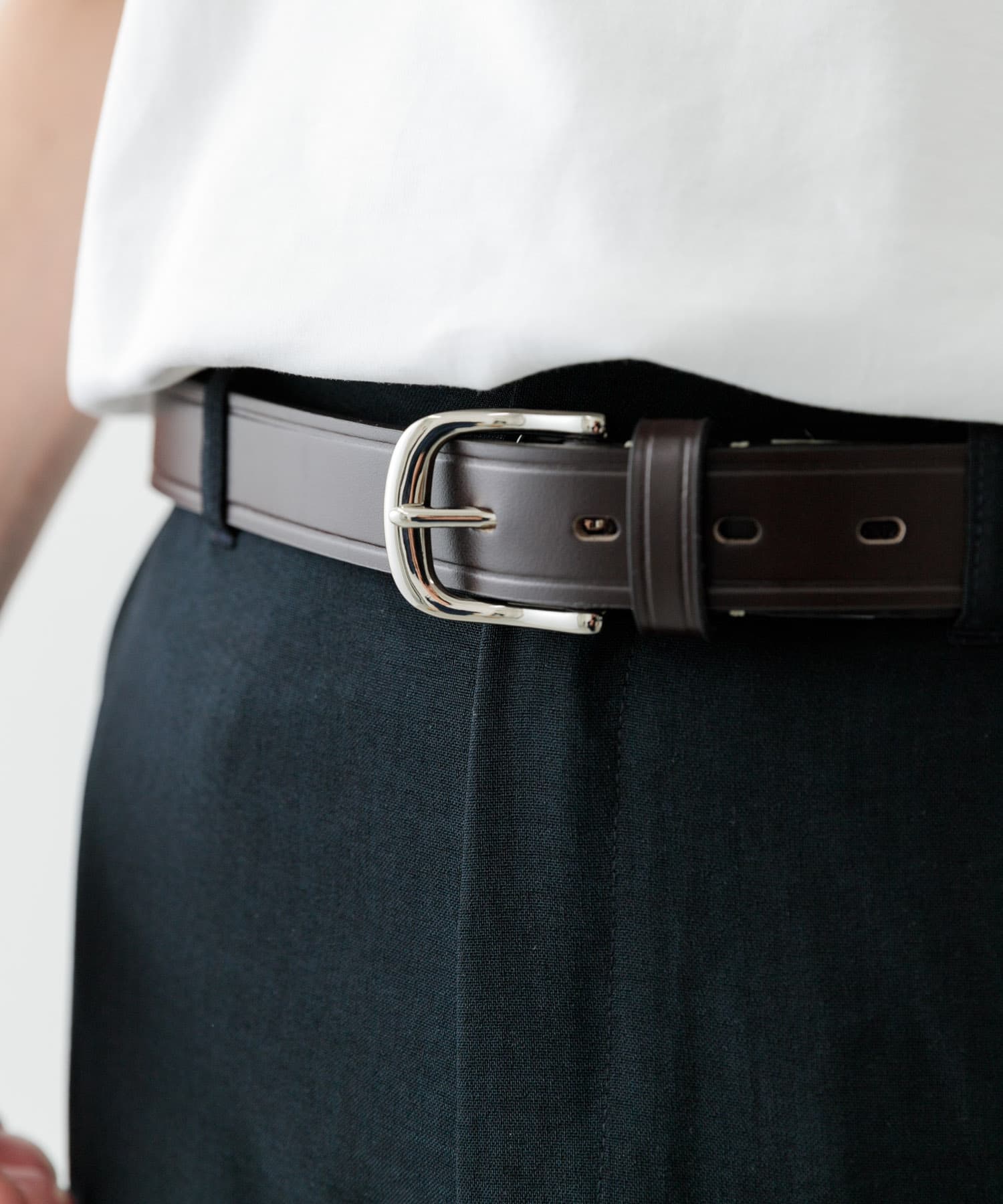 U.O.Leather Belt BLK -