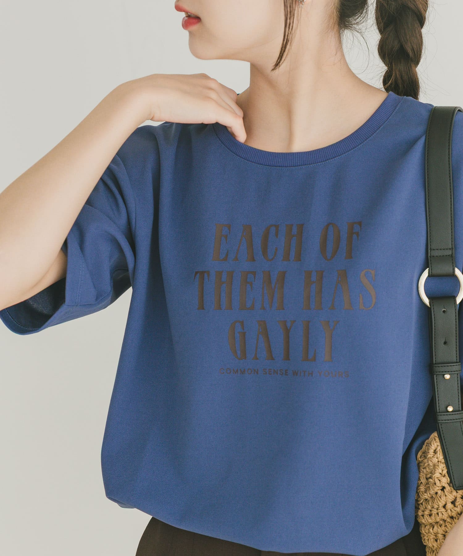 カットジョーゼットロゴTシャツ