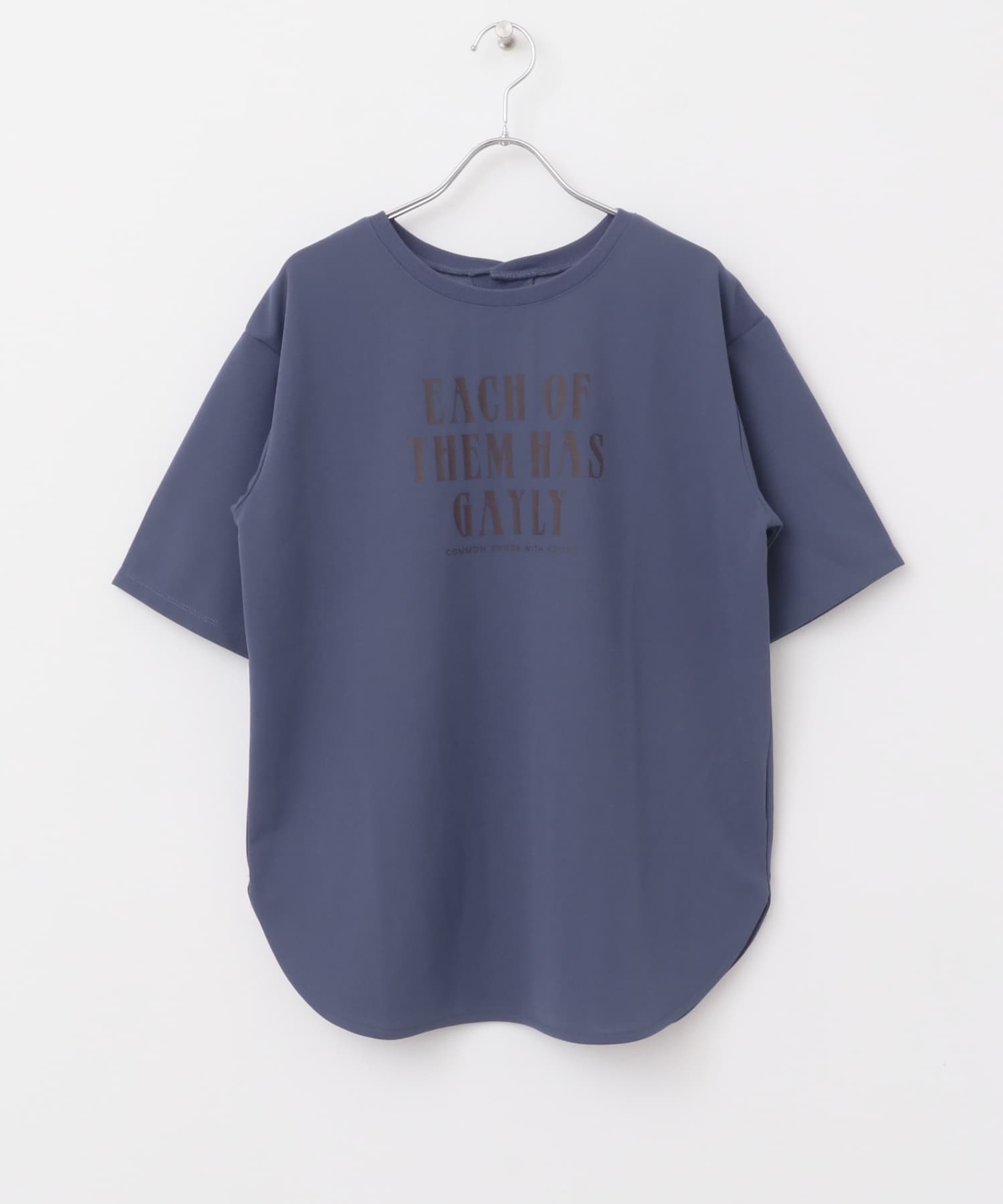 カットジョーゼットロゴTシャツ BLU FREE