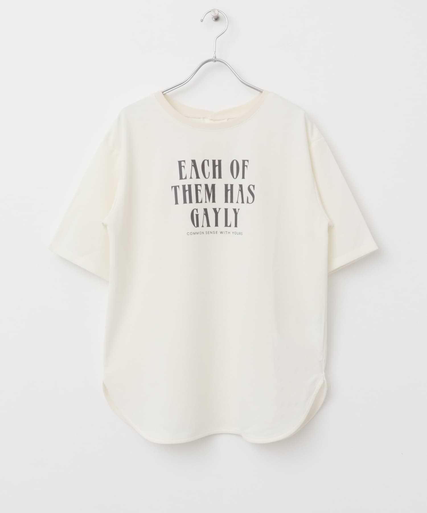 カットジョーゼットロゴTシャツ OFF FREE