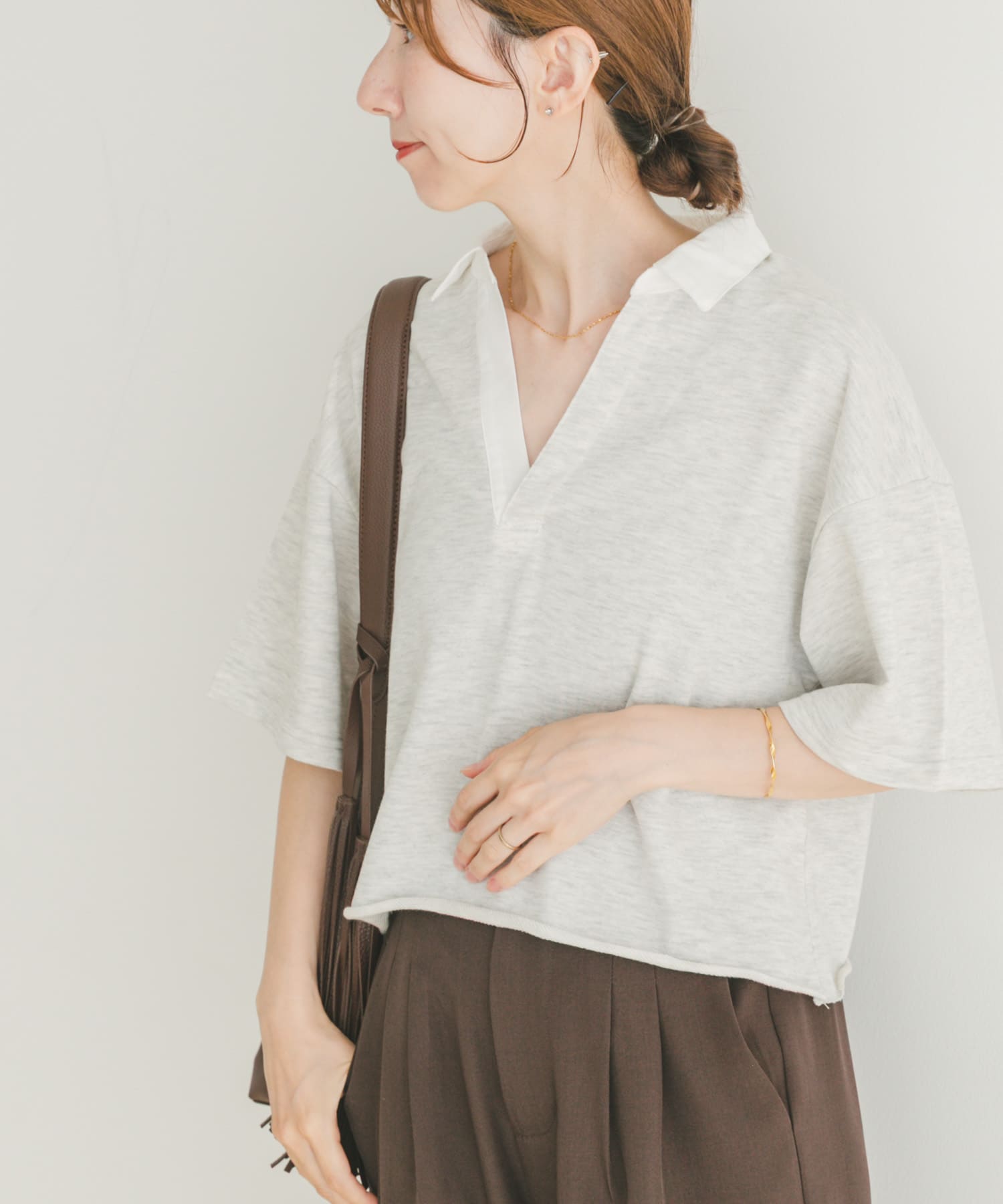 ミニ裏毛スキッパーポロ