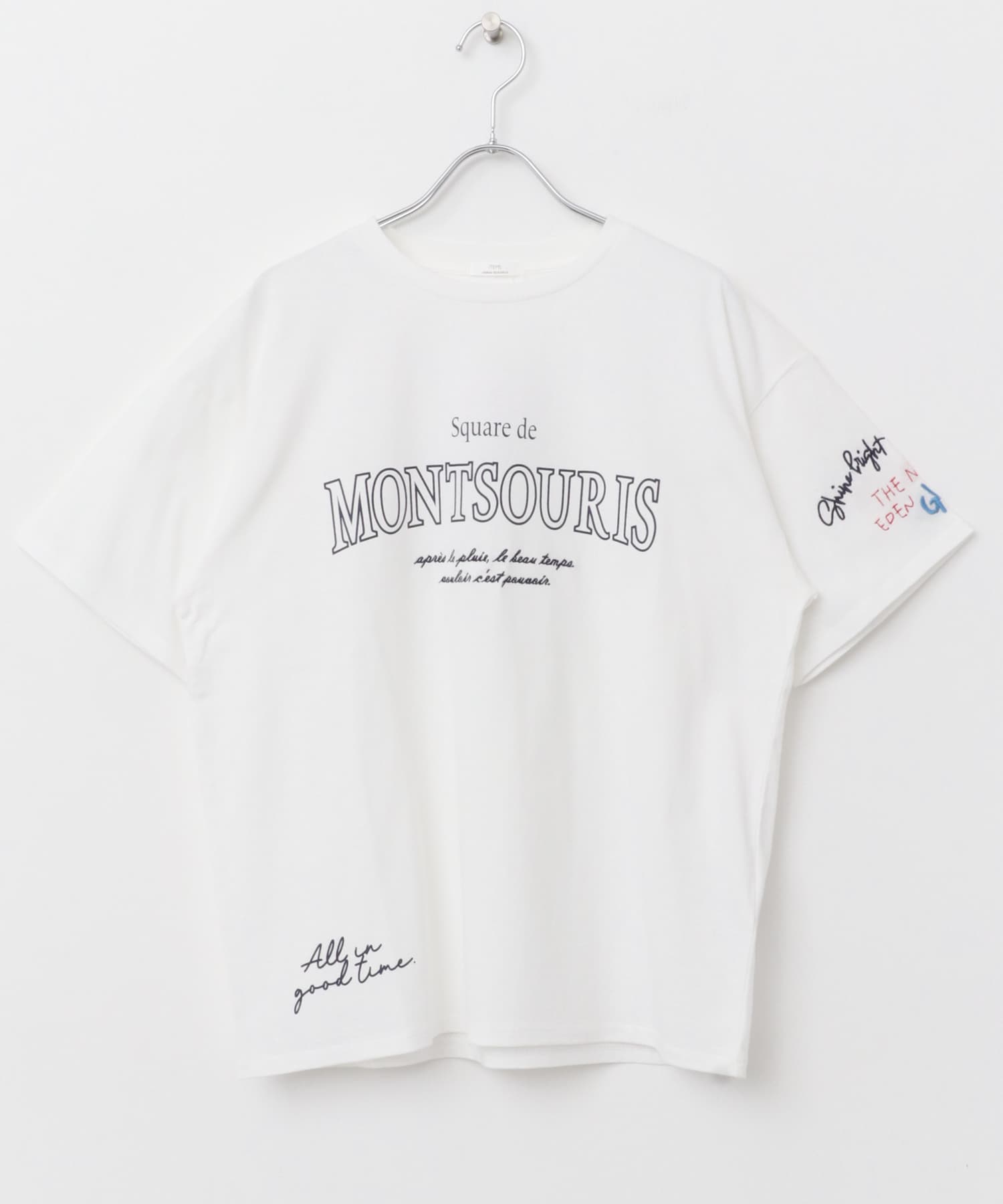 ロゴ刺繍半袖Tシャツ WHT FREE
