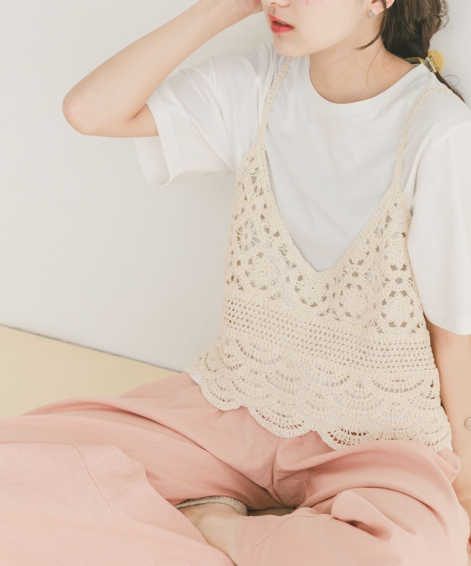 ニットビスチェTシャツセット(FREE BLK): トップス｜URBAN