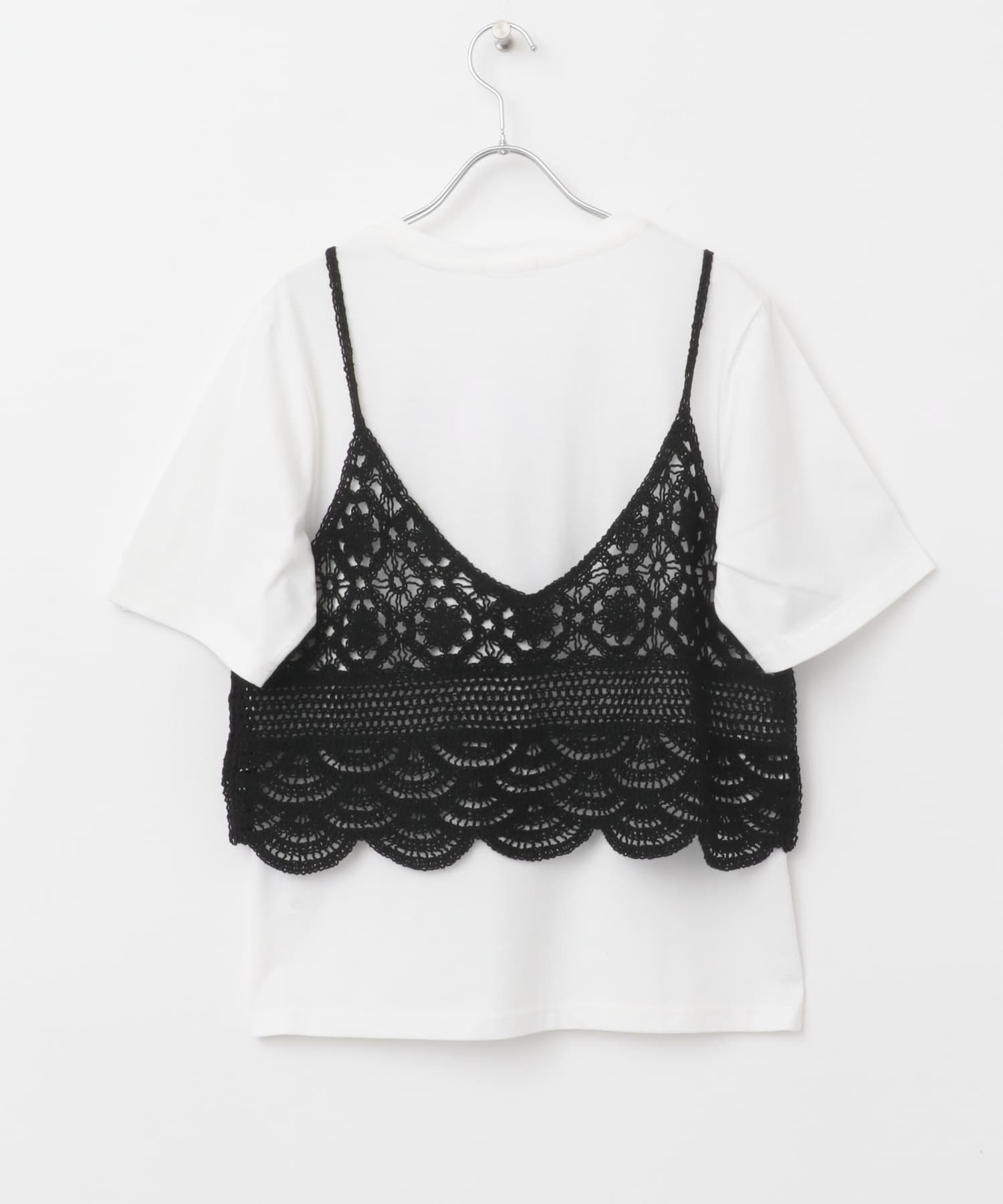 ニットビスチェTシャツセット BLK FREE
