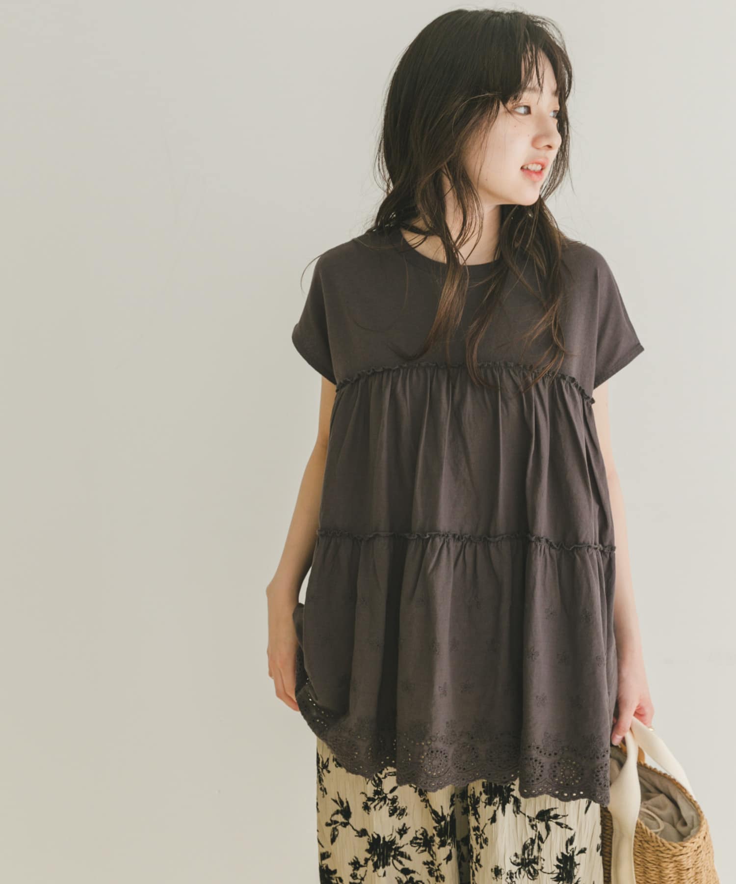 ピグメントフレンチTシャツ CHA FREE