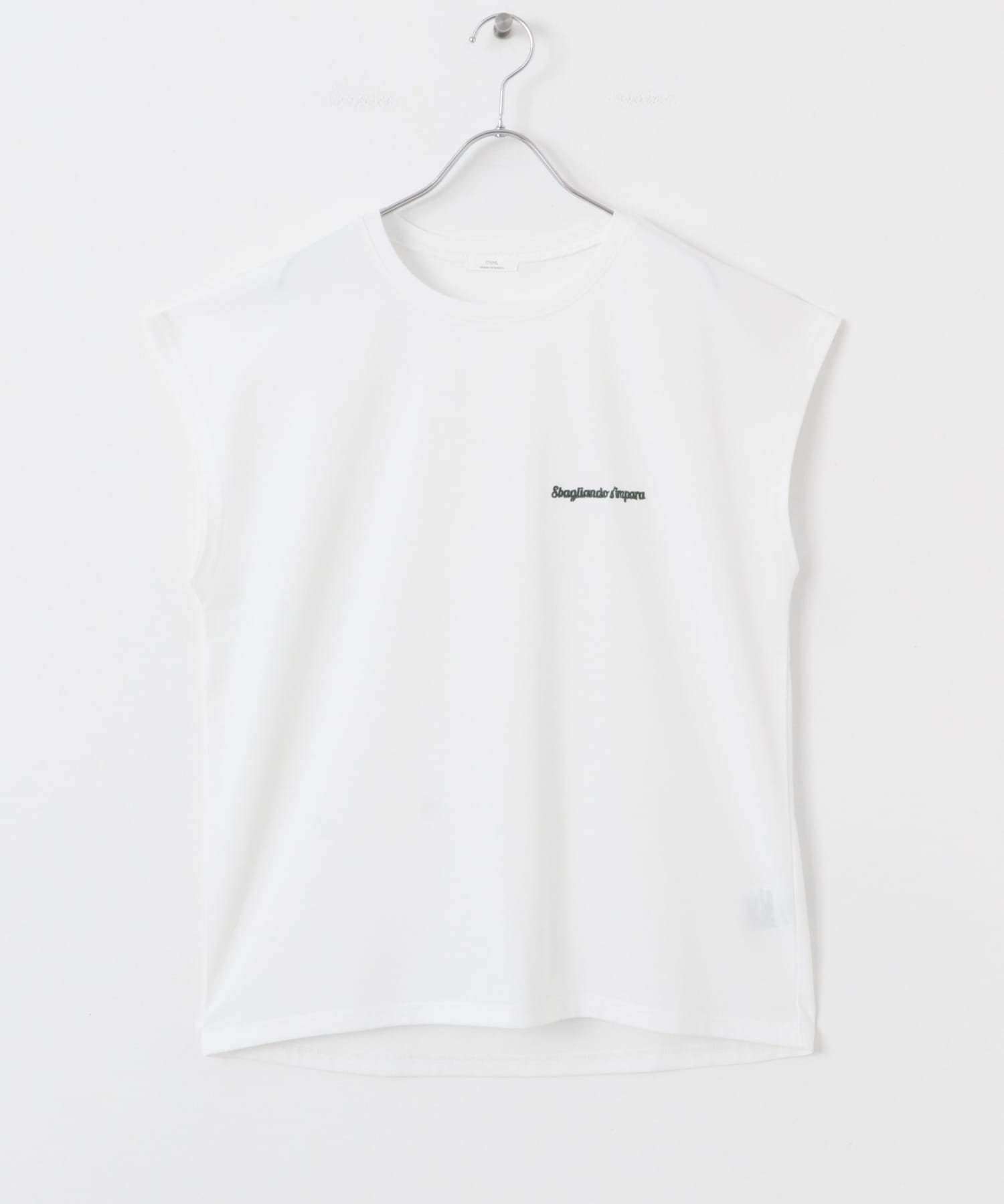 刺繍フレンチTシャツ WHT FREE