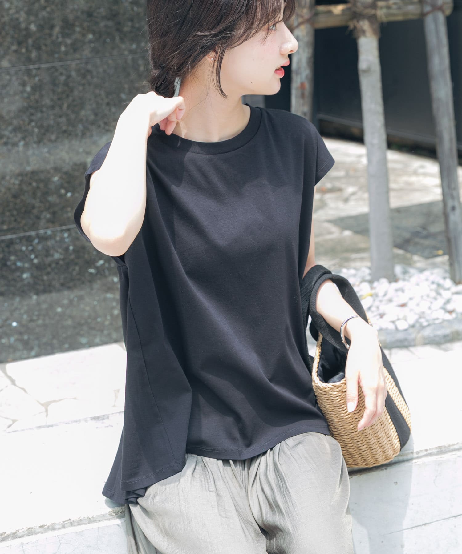 バックティアードフレンチTシャツ