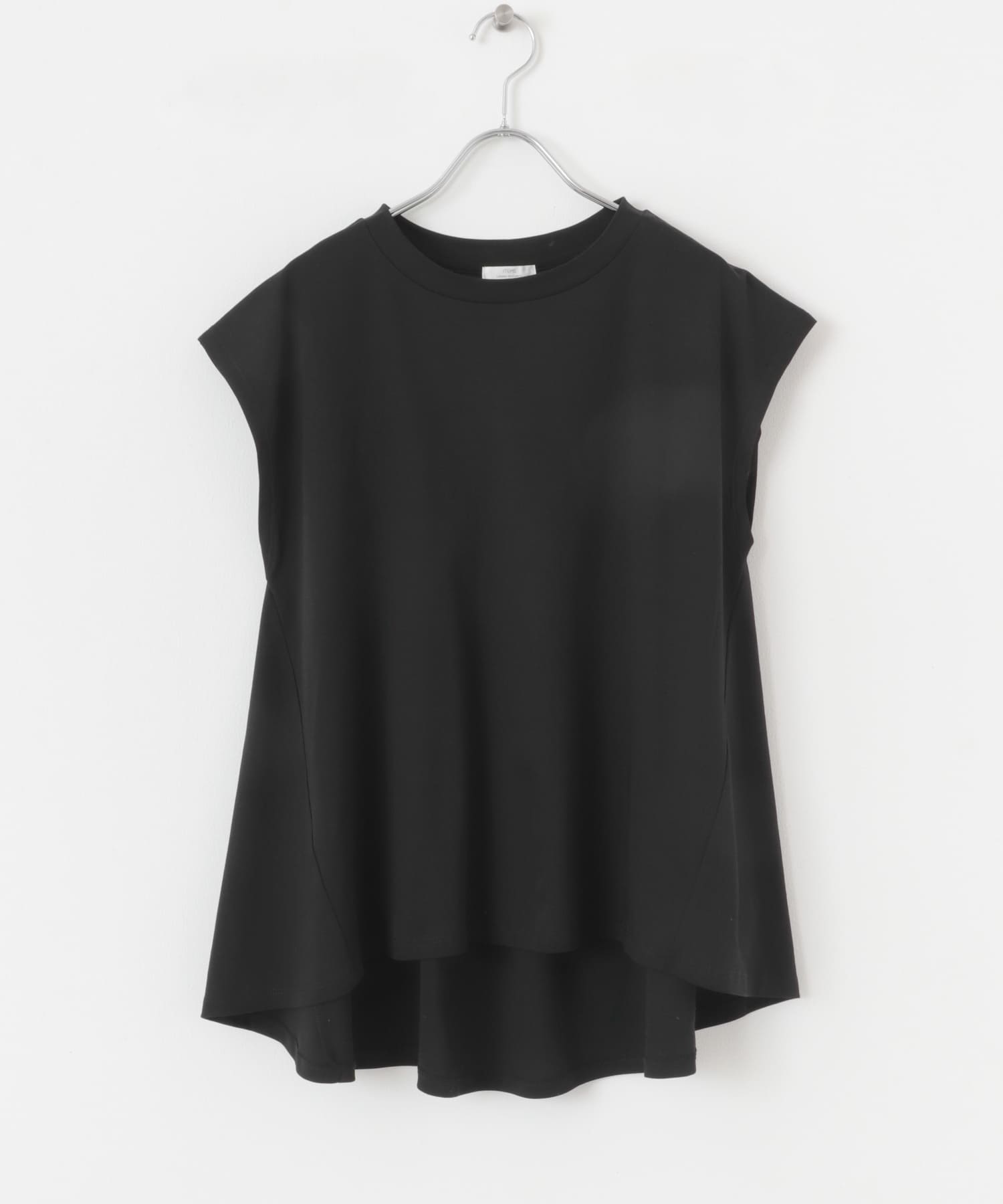 バックティアードフレンチTシャツ BLK FREE