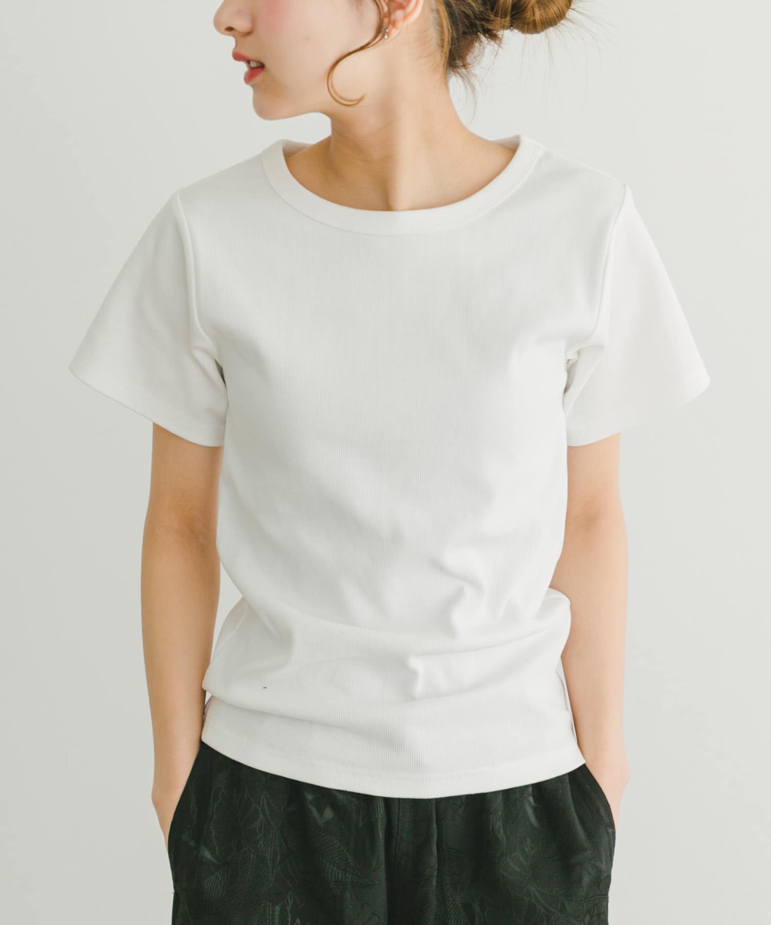 クールコットンリブ半袖Tシャツ