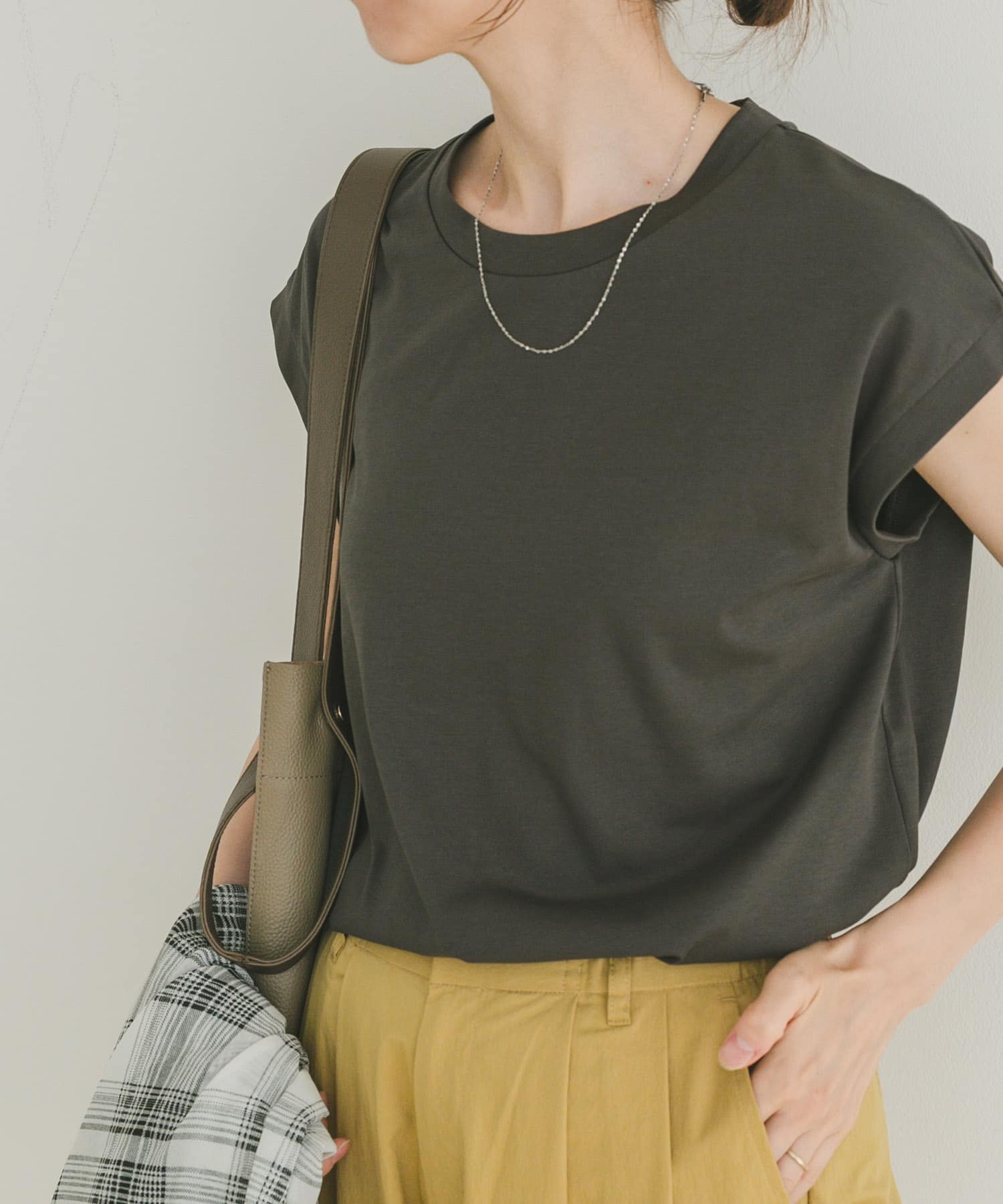 シルケットライクノースリーブTシャツ
