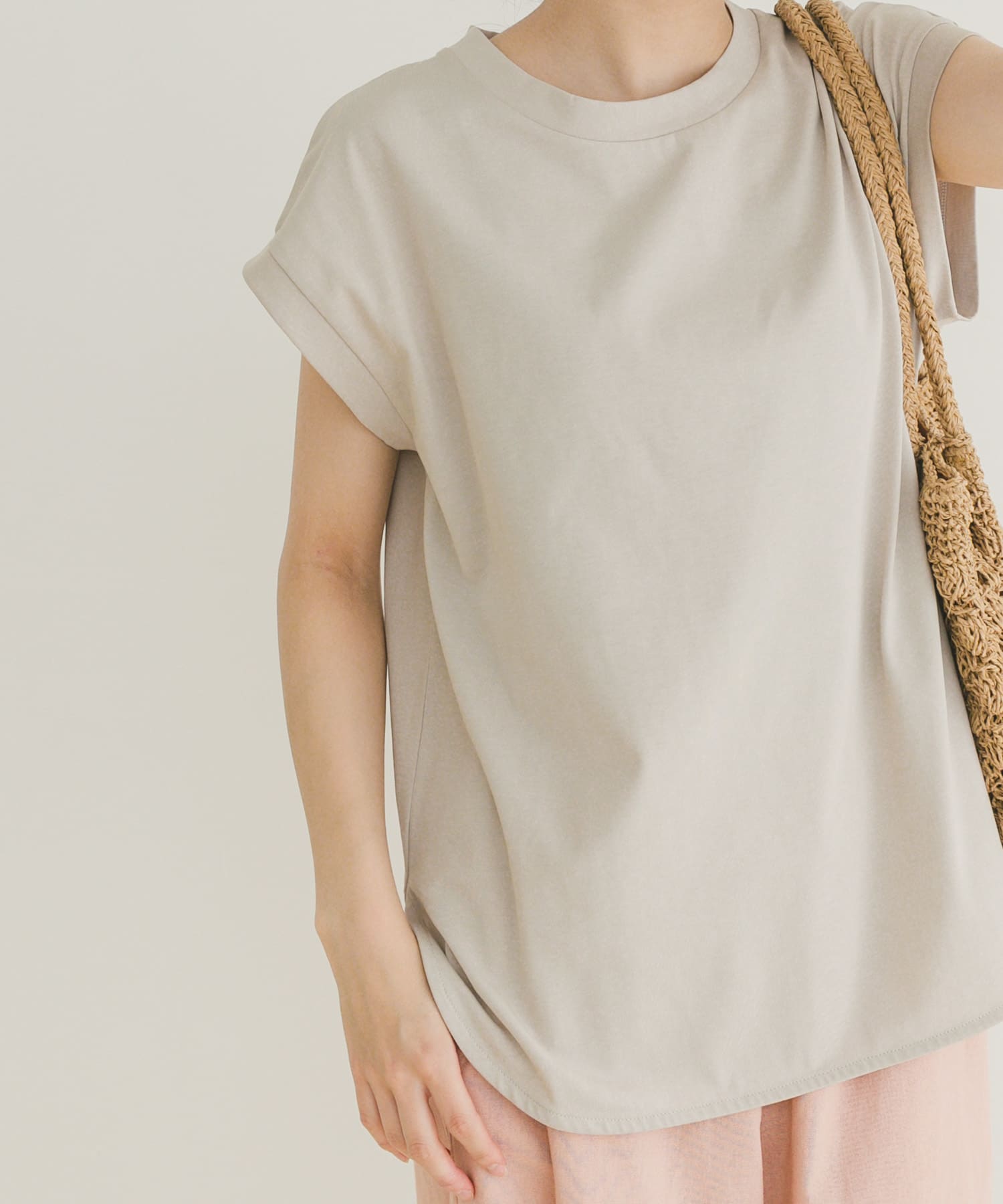シルケットライクノースリーブTシャツ