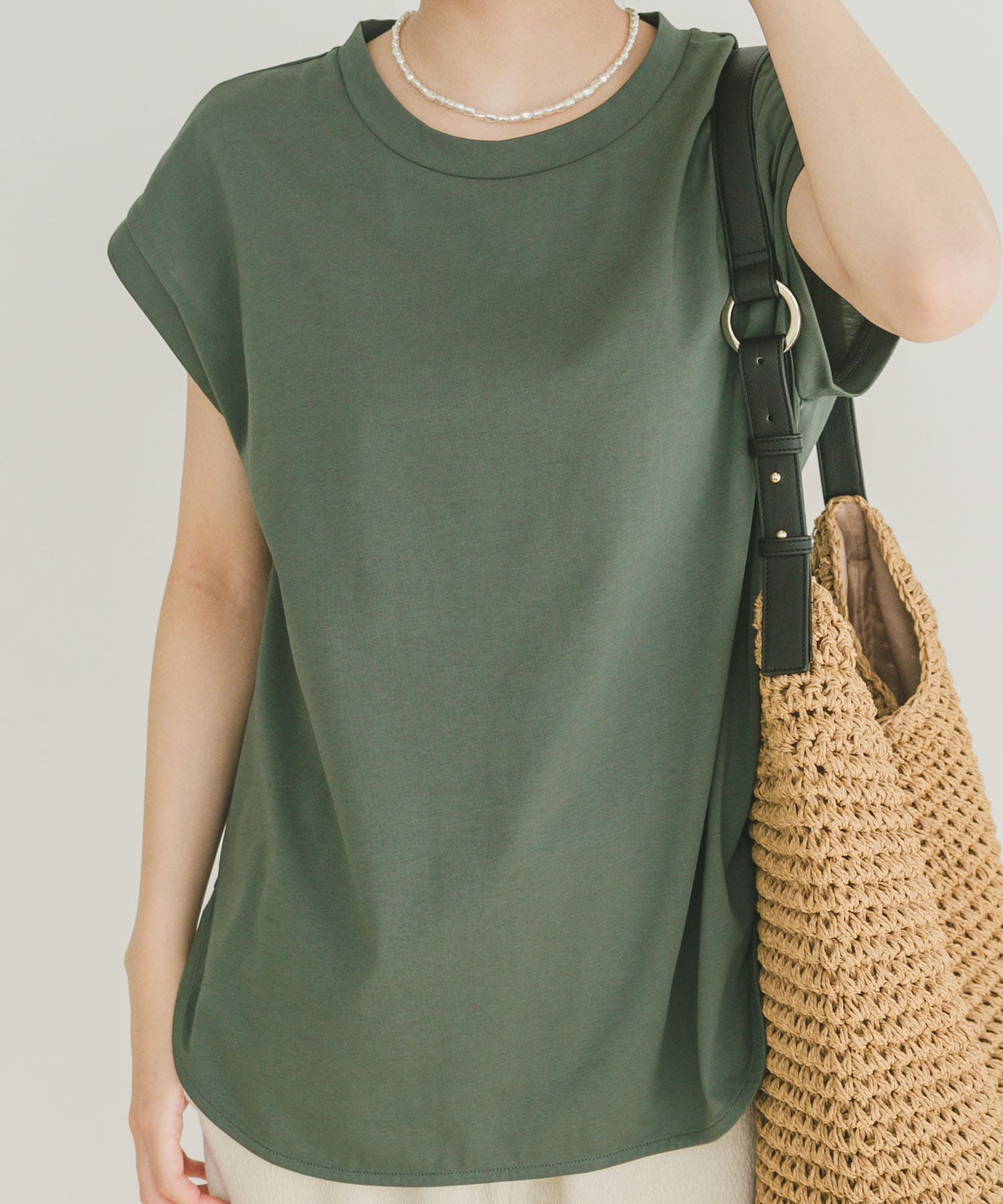 シルケットライクノースリーブTシャツ