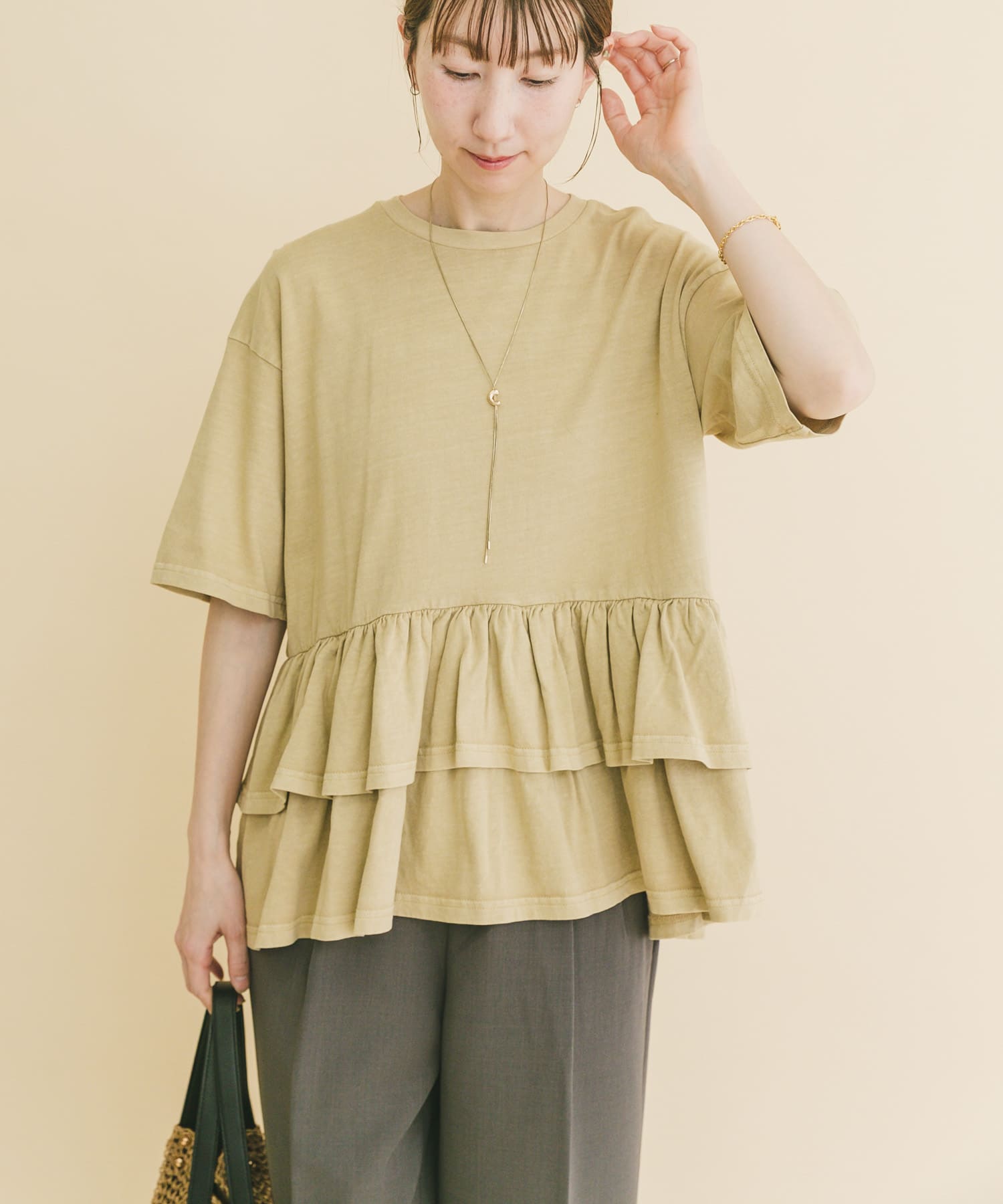 ピグメントティアードTシャツ