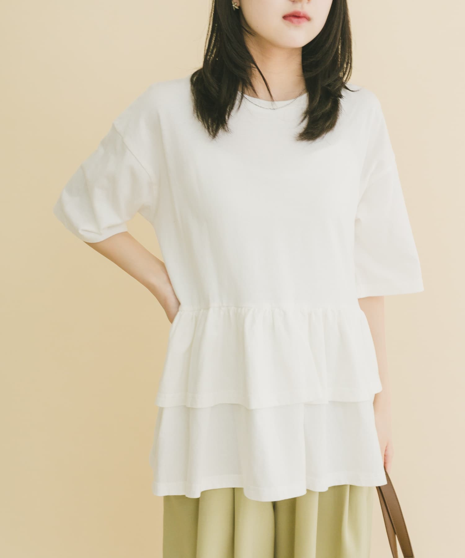 ピグメントティアードTシャツ