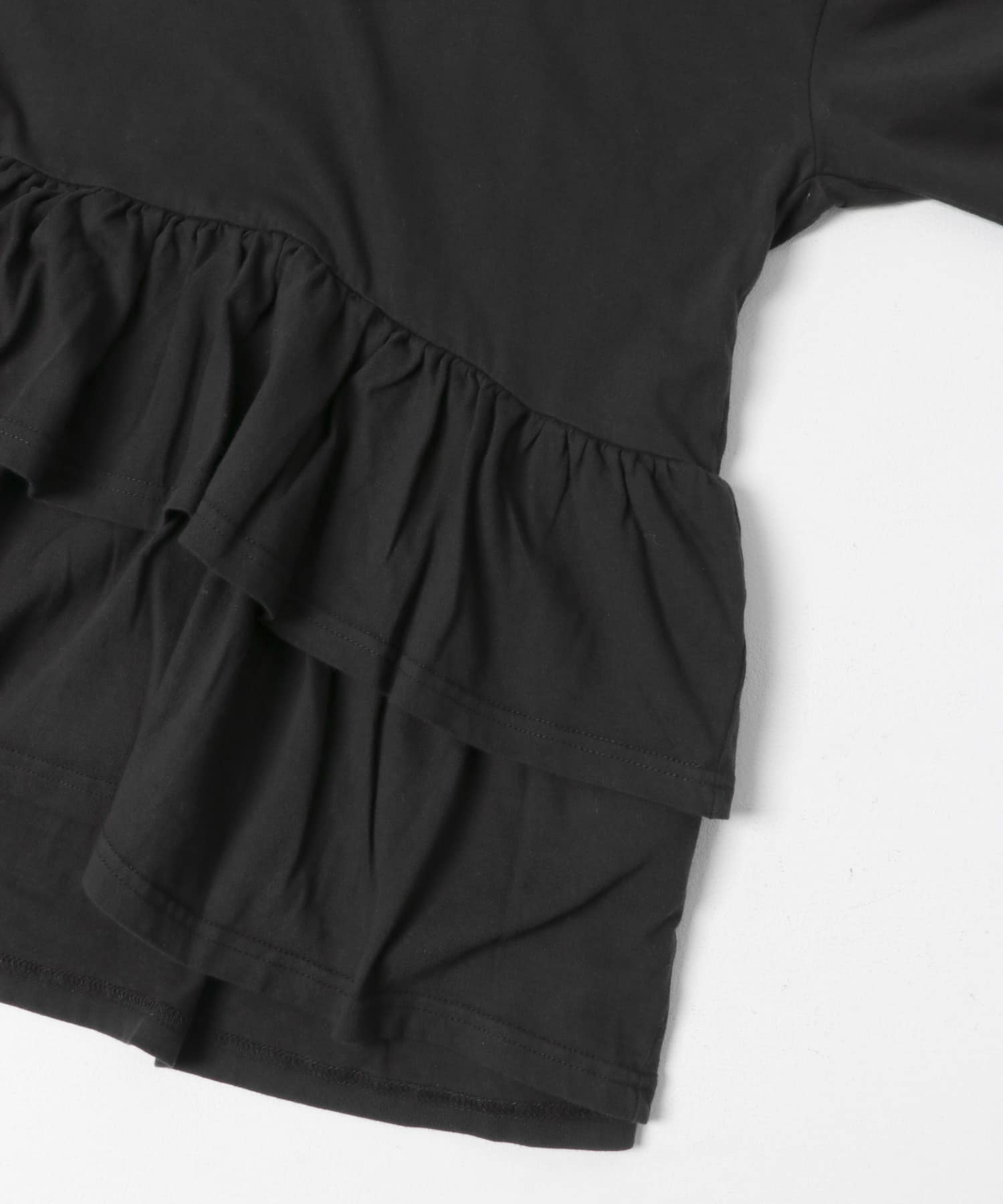 ピグメントティアードTシャツ BLK FREE