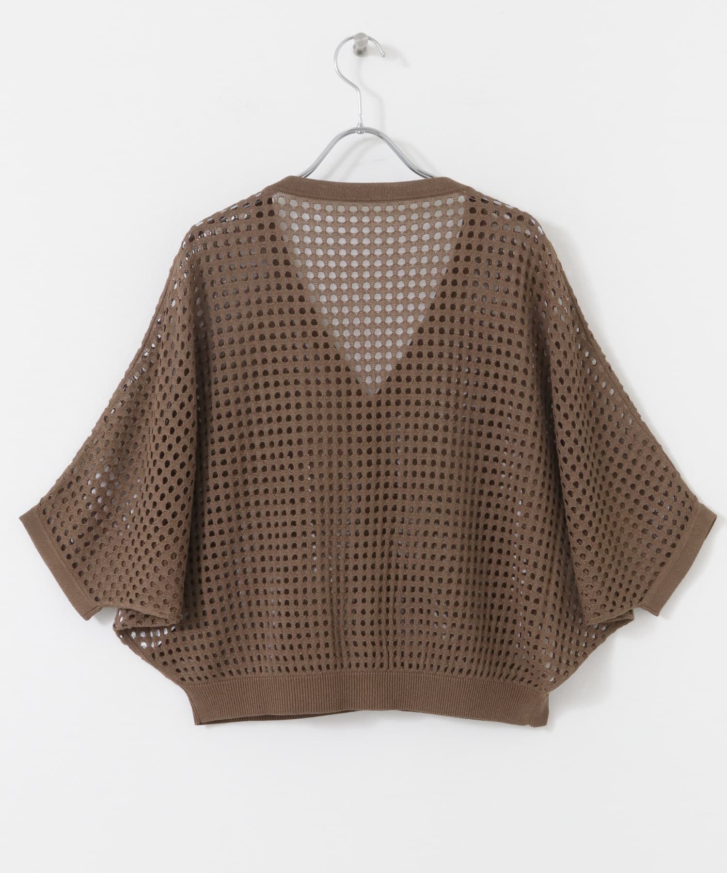 メッシュニットカーディガン BRN FREE