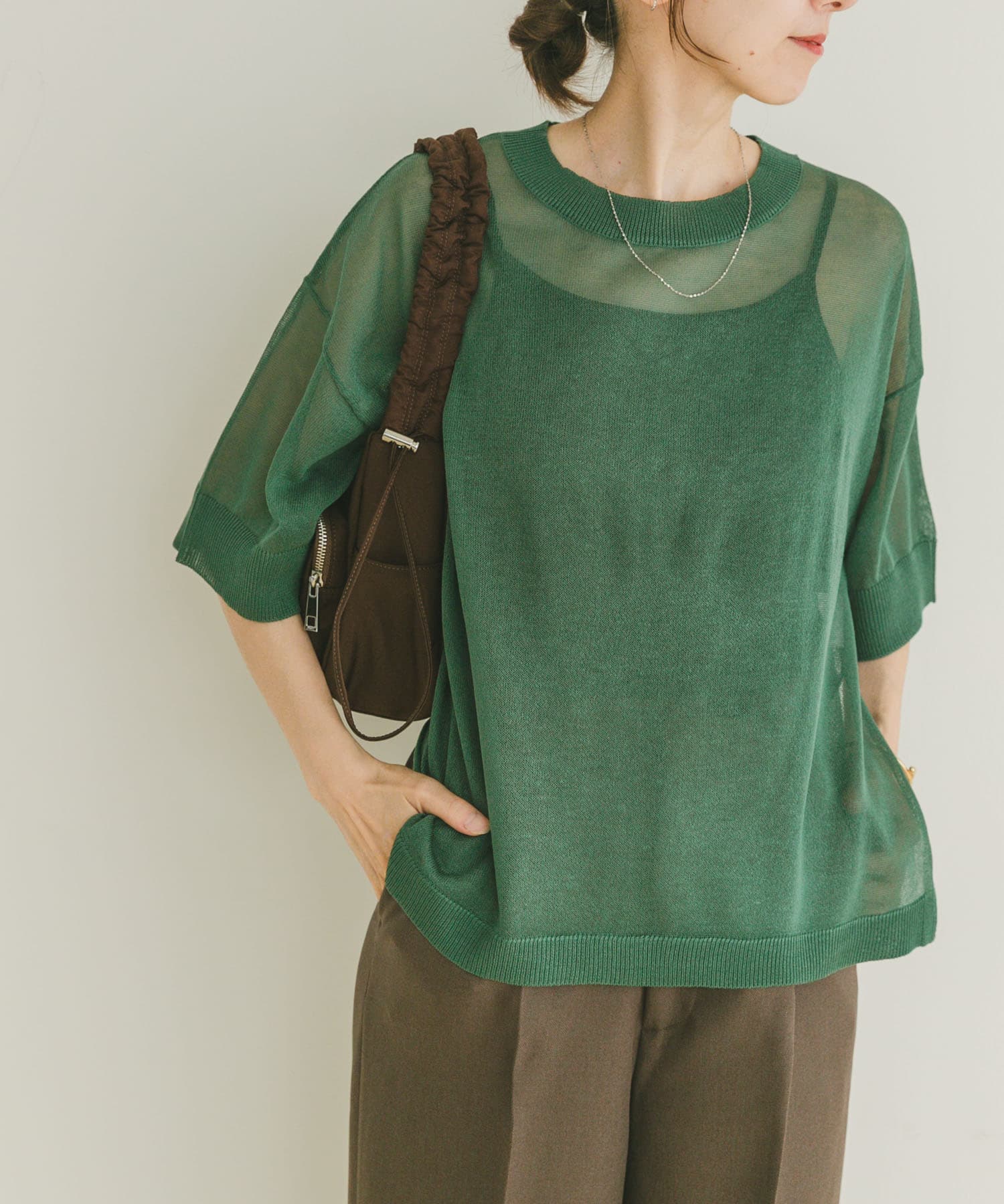 シアーハンソデニットプルオーバー