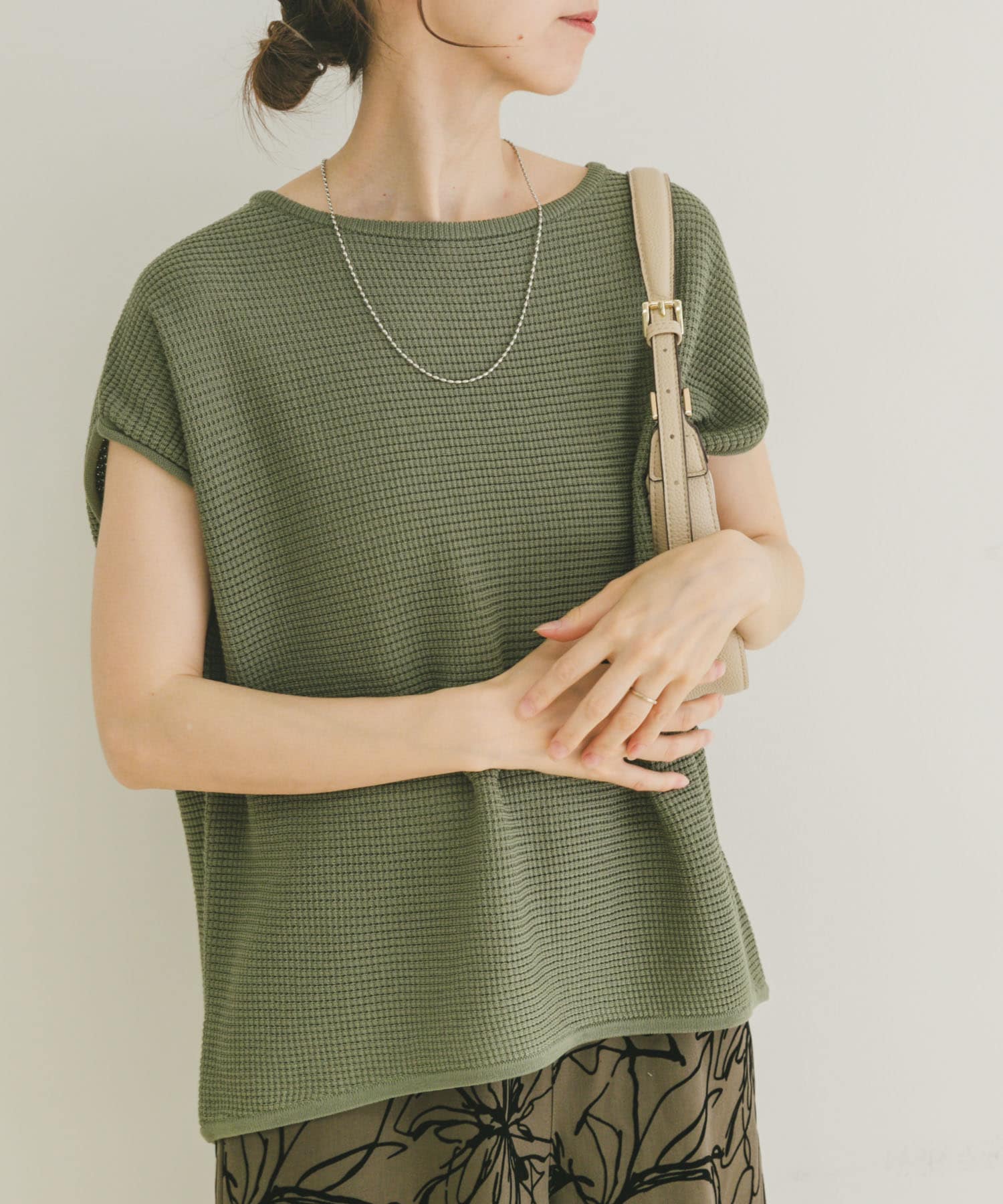 ワッフルフレンチニット