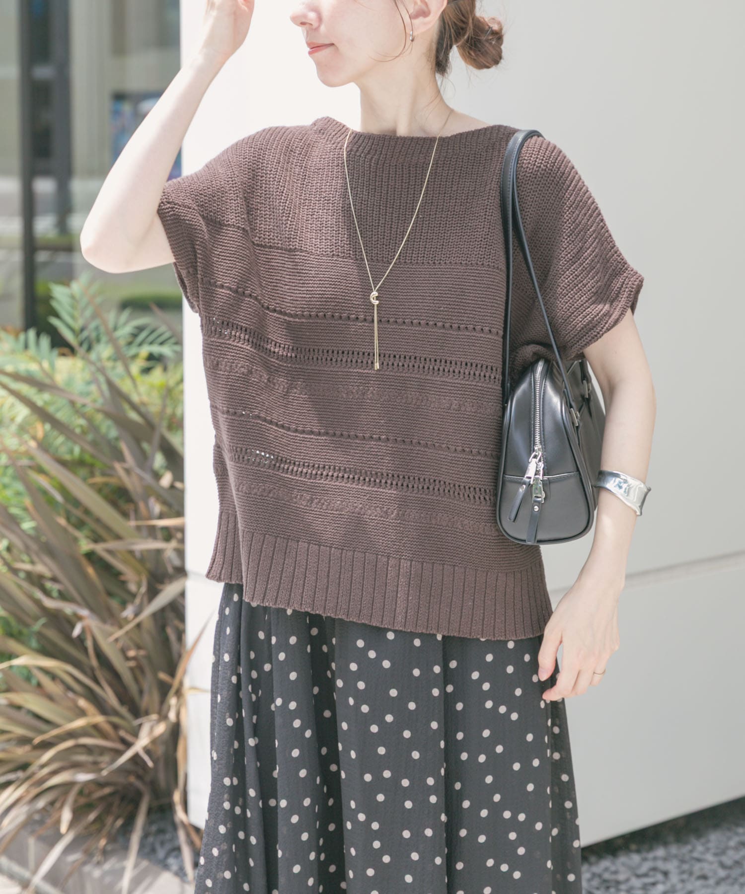 ミックスパターンフレンチニット