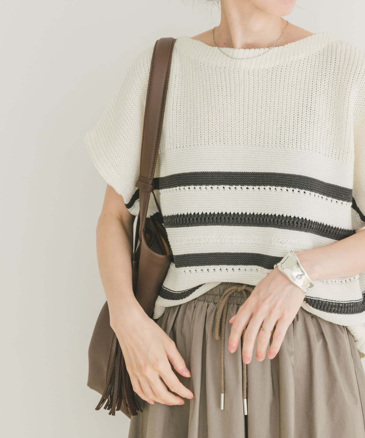 ミックスパターンフレンチニット