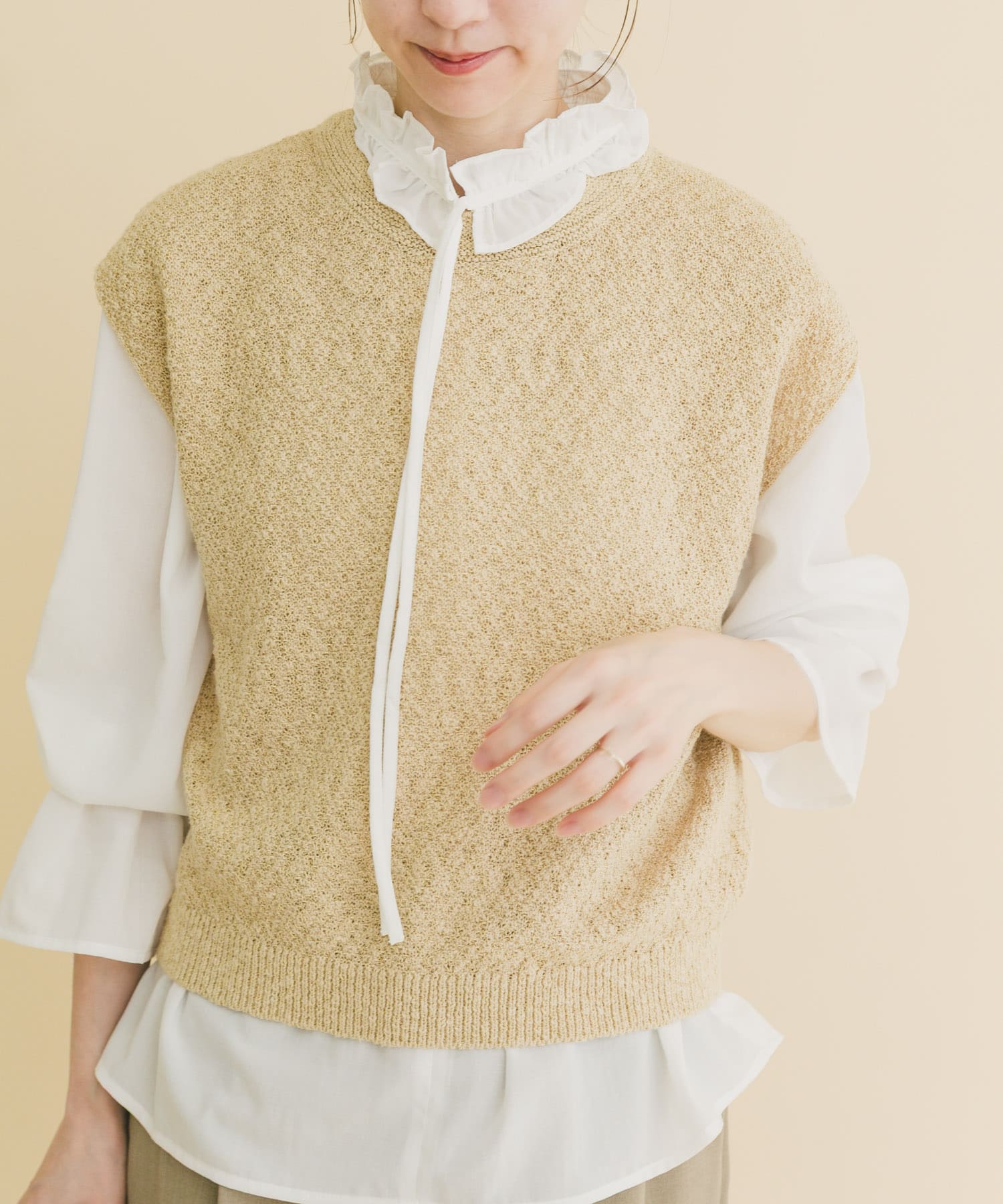 ゴムヤーンニットベスト