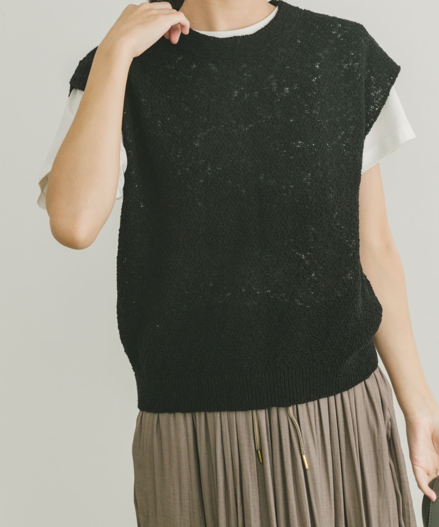 ゴムヤーンニットベスト