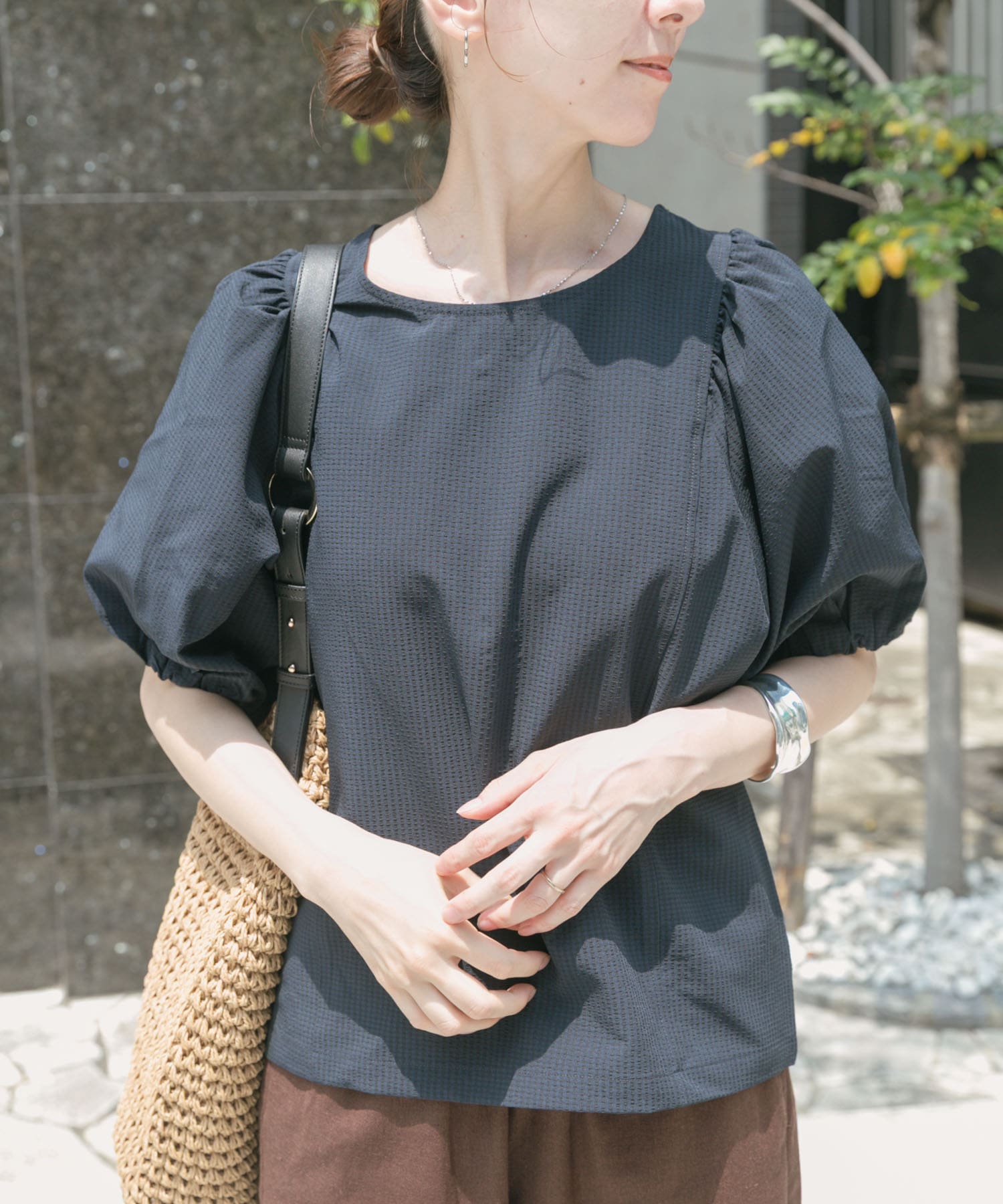 サッカーボリュームスリーブプルオーバー(FREE WHT): トップス