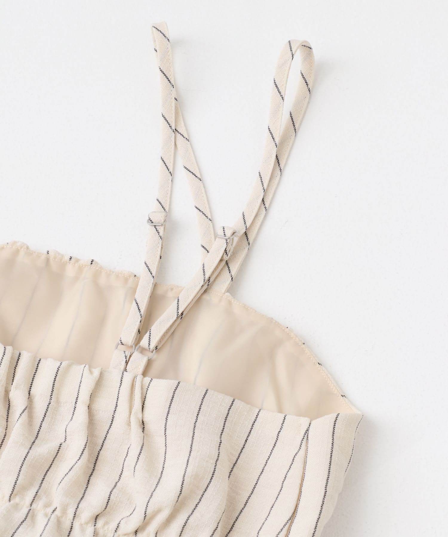ストライプシャーリングビスチェ L.BEIGE FREE