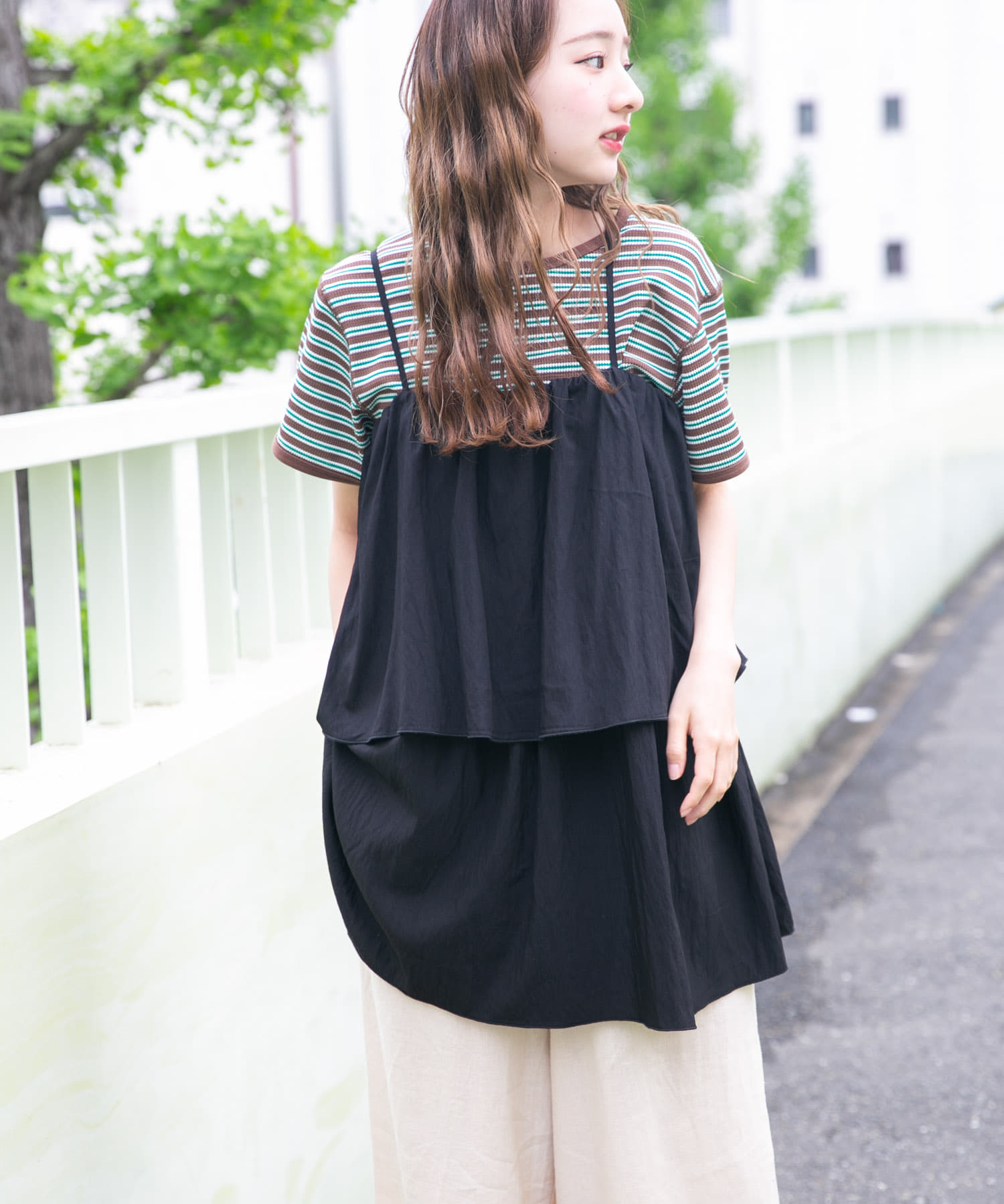 チュニックレイヤードキャミソール