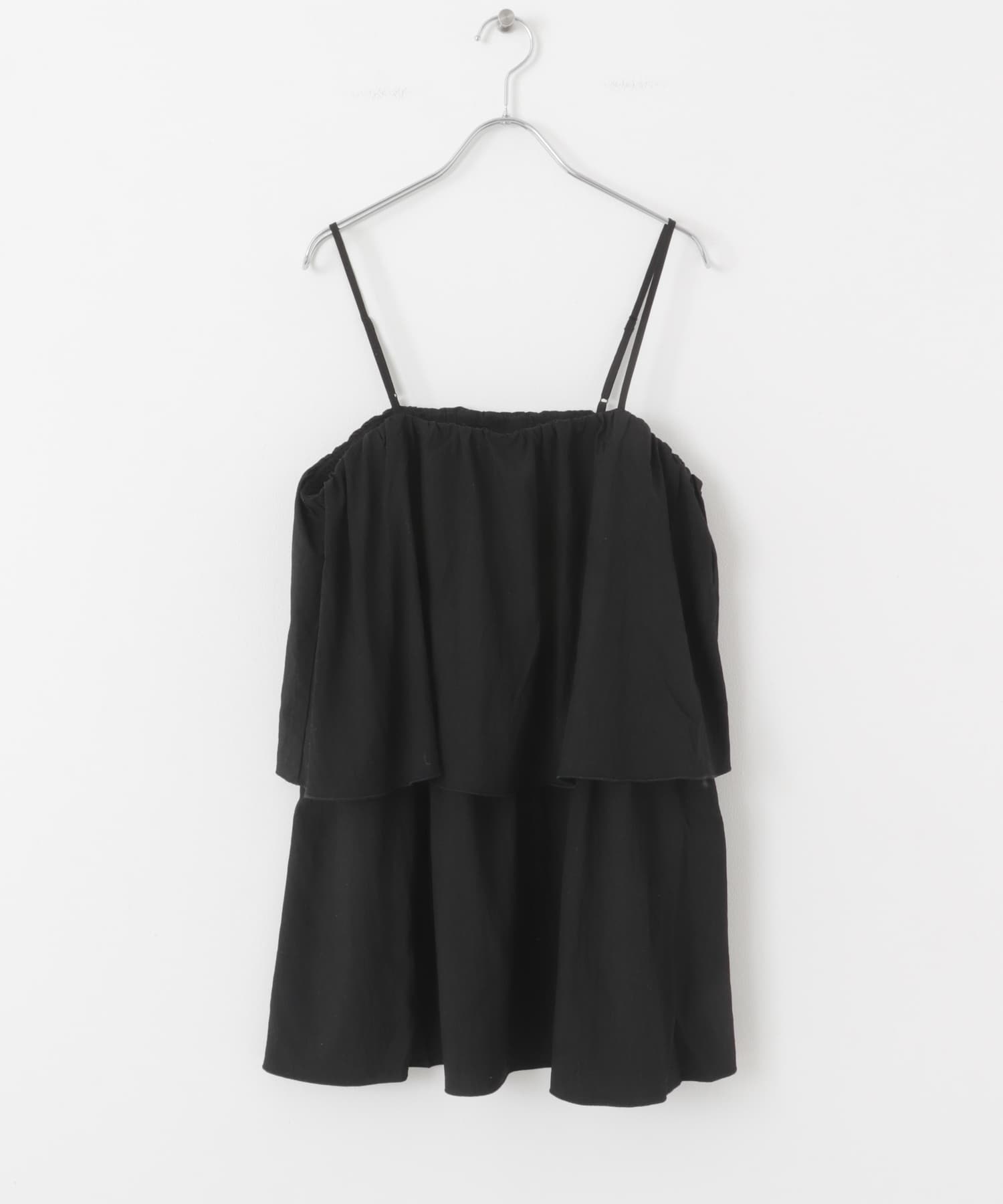 チュニックレイヤードキャミソール BLK FREE