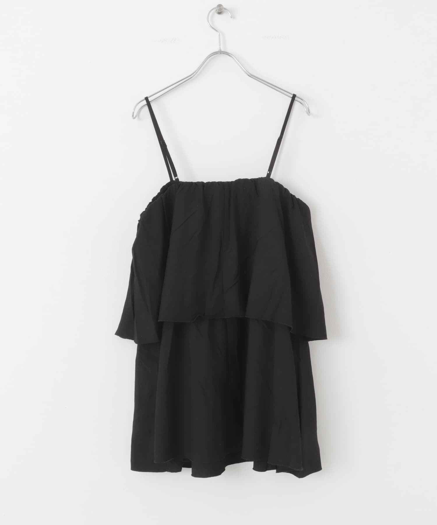 チュニックレイヤードキャミソール BLK FREE